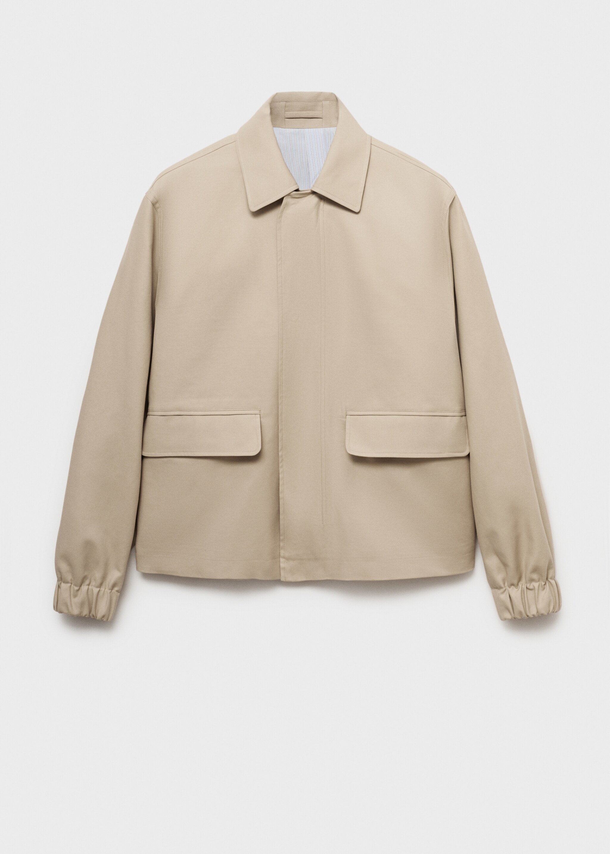 Oversized-Jacke aus Baumwolle mit Taschen - Artikel ohne Model, Beige. Ref: 77004443-00.