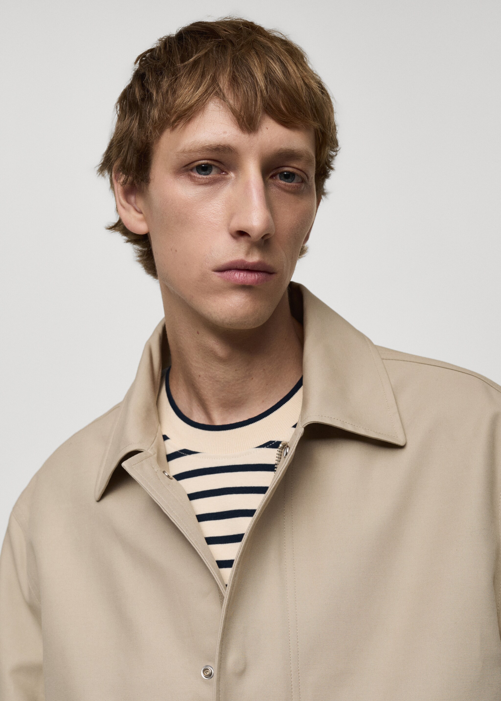 Oversized-Jacke aus Baumwolle mit Taschen - Detail des Artikels 1, Beige. Ref: 77004443-00.