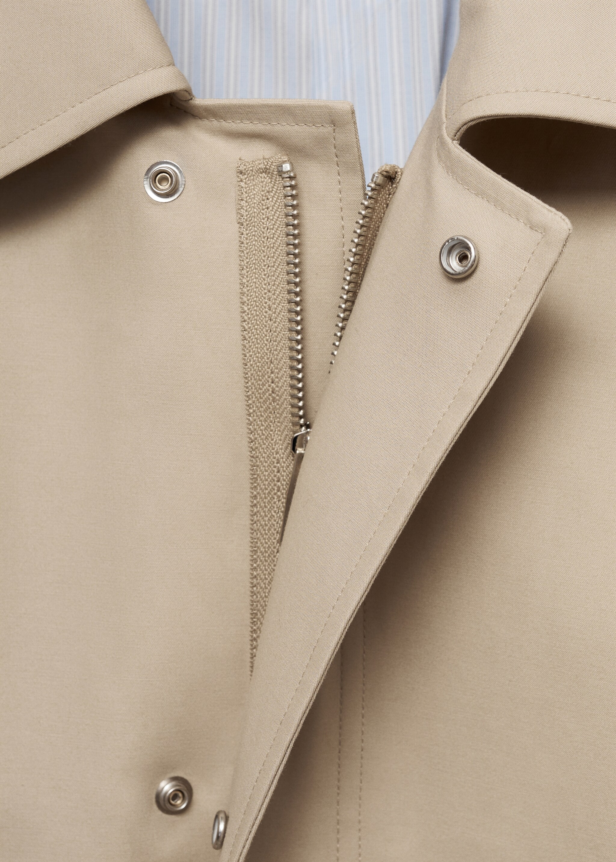 Oversized-Jacke aus Baumwolle mit Taschen - Detail des Artikels 8, Beige. Ref: 77004443-00.