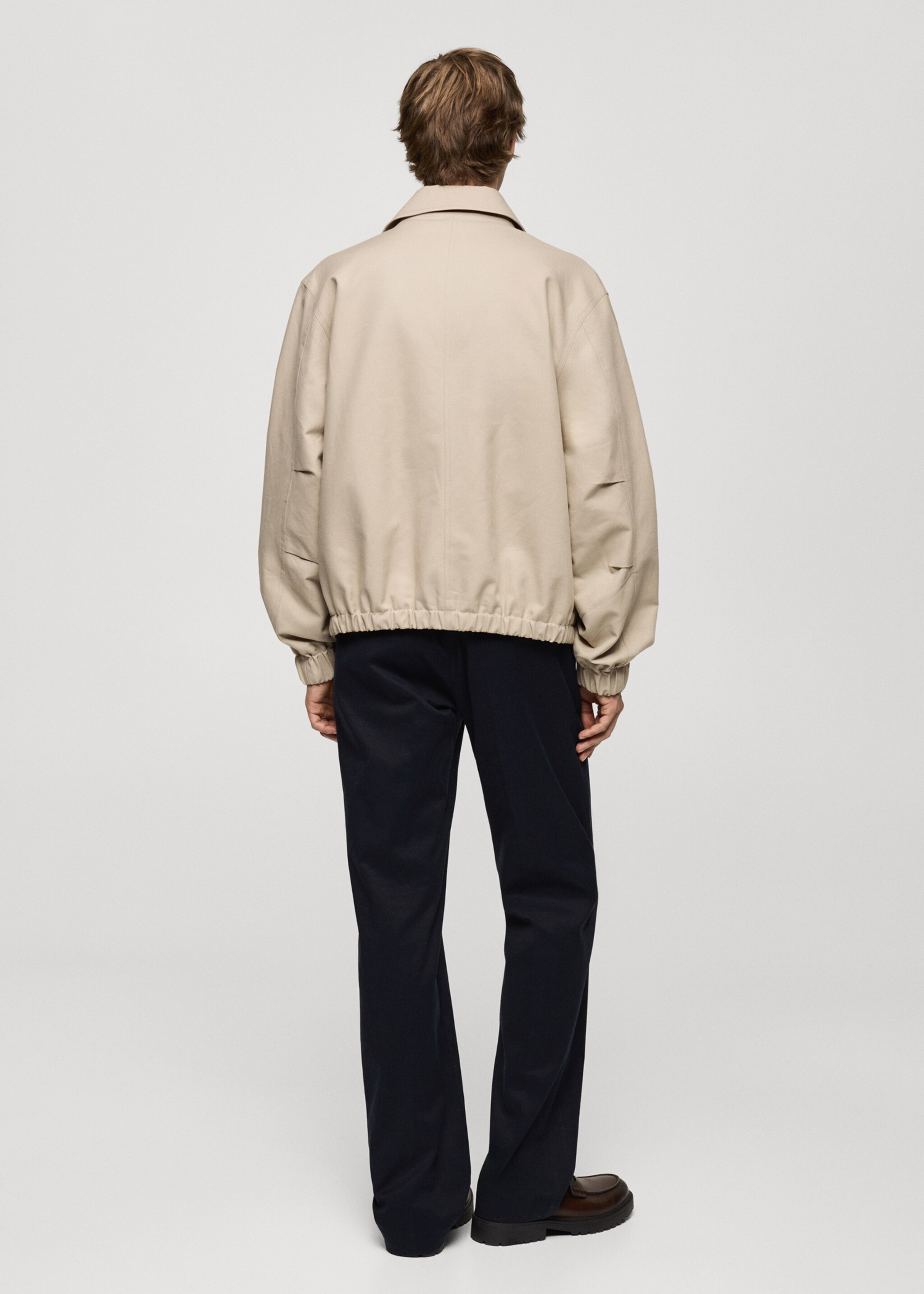 Oversized-Jacke aus Baumwolle mit Taschen - Rückseite des Artikels, Beige. Ref: 77004443-00.
