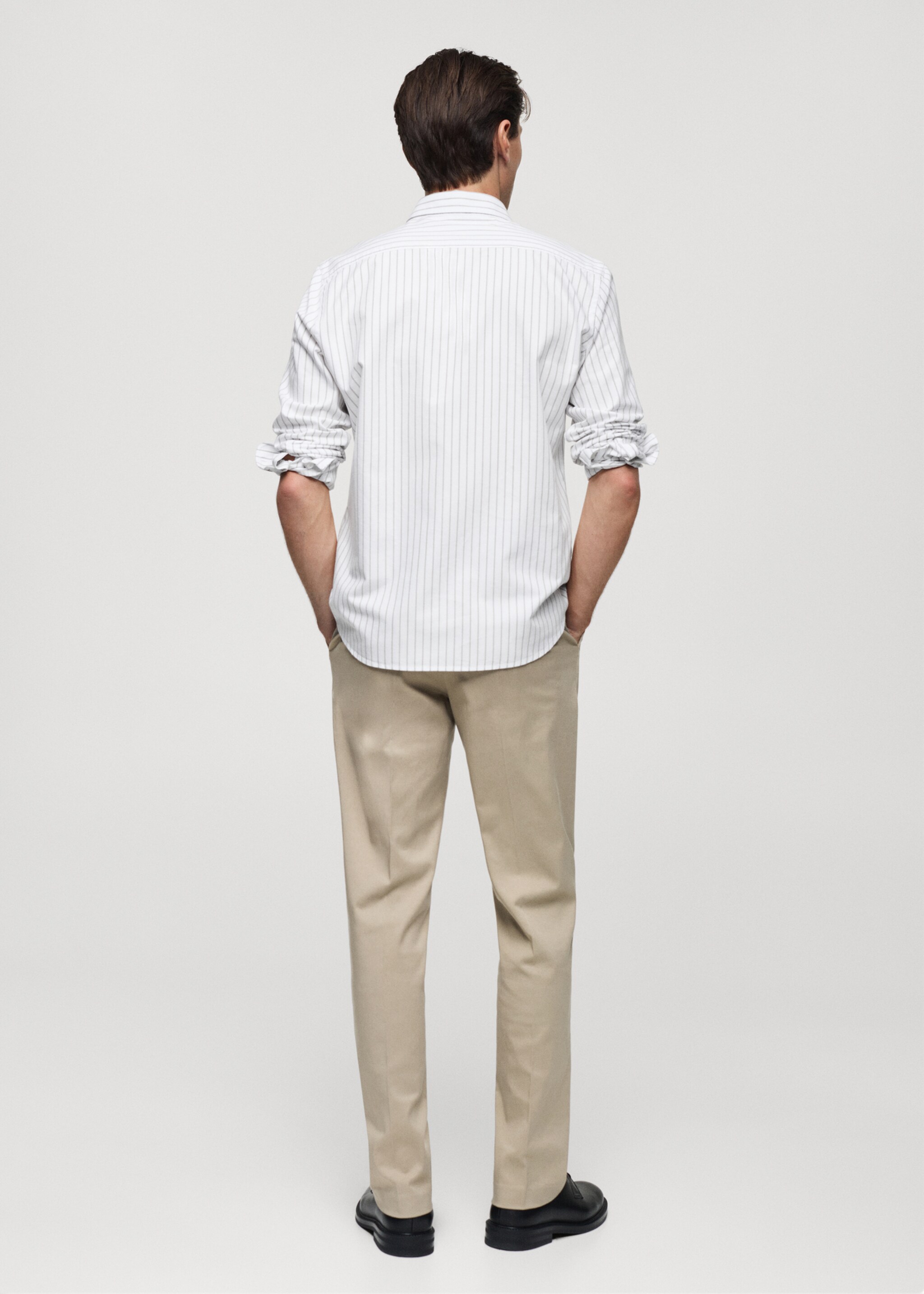 Camisa 100% cotó ratlles kodak - Revers de l'article, Blanc. Ref: 77004444-00.