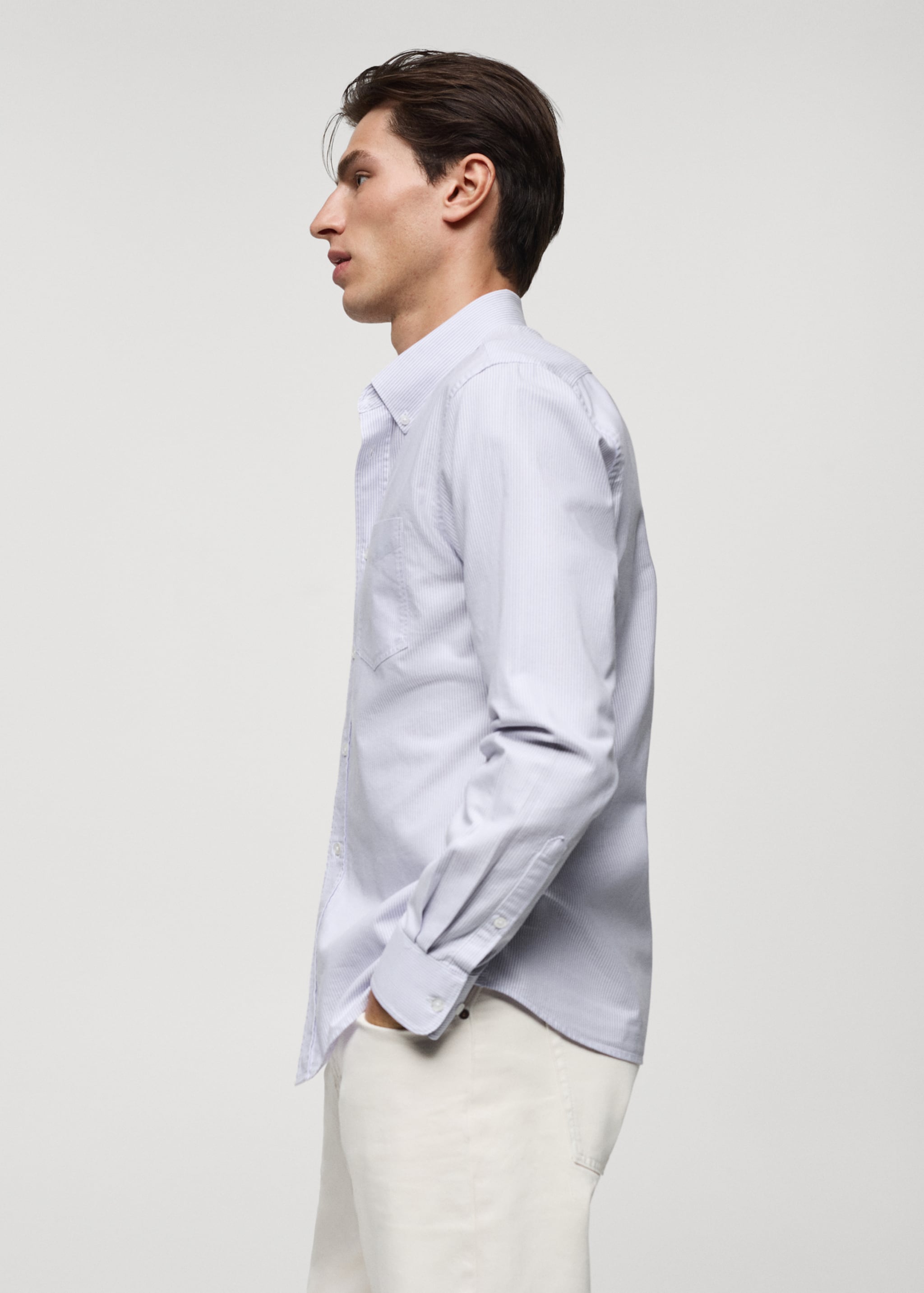 Camisa 100% cotó ratlles kodak - Detall de l'article 2, Violeta. Ref: 77004444-00.