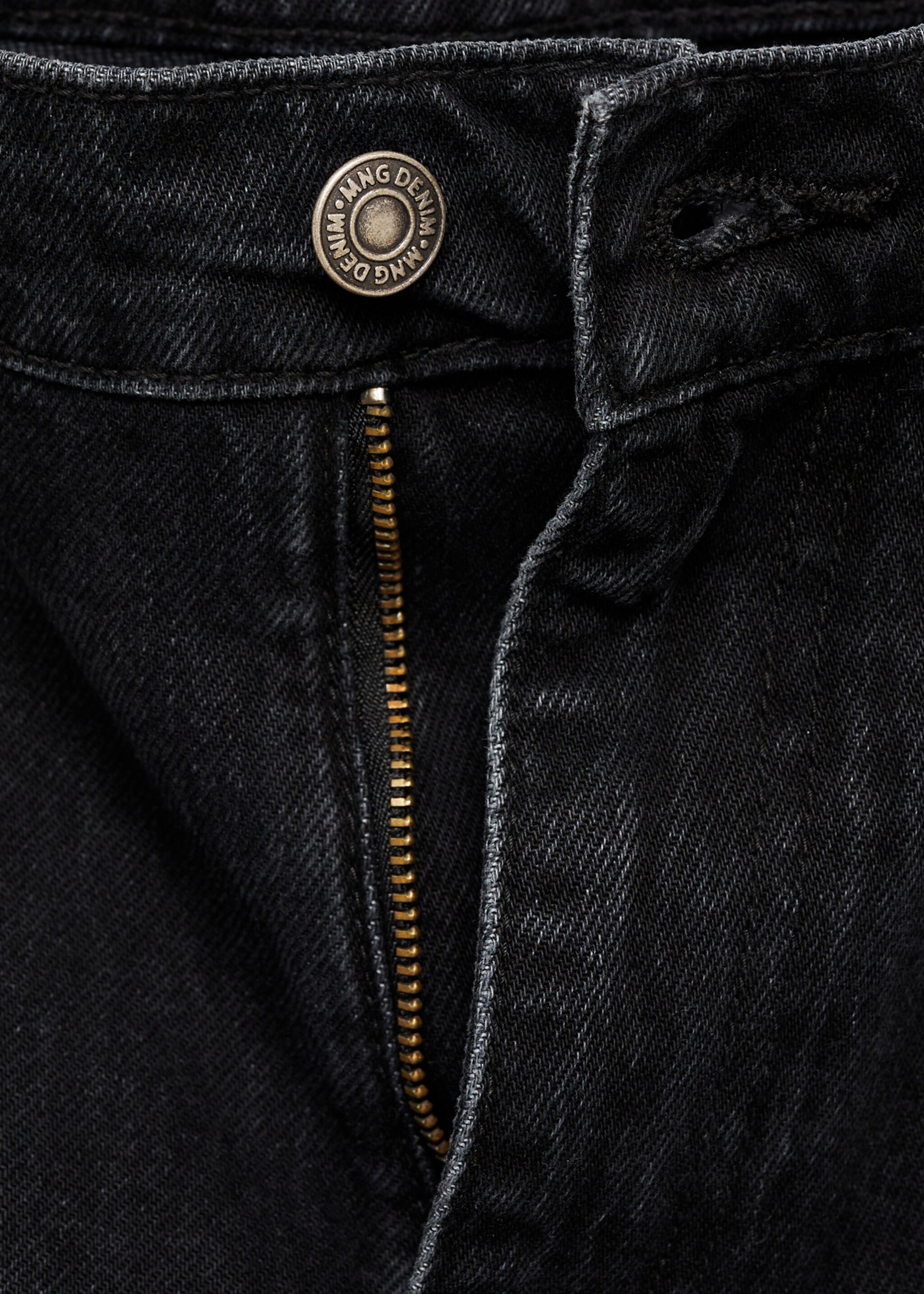 Zwarte Bob regular-fit jeans - Detail van het artikel 8, Black denim. Ref: 77004451-00.