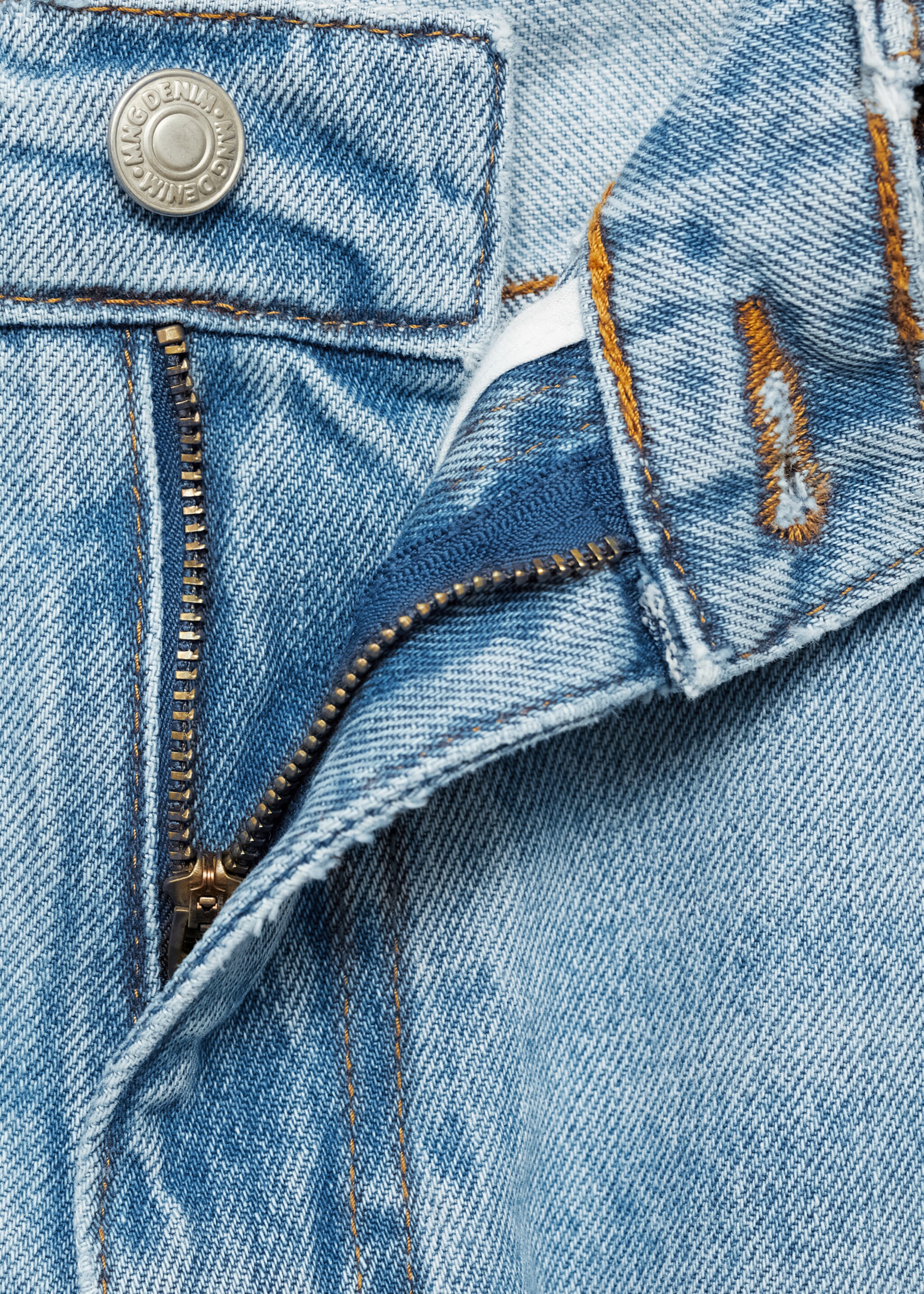 Bob regular-fit jeans met lichte wassing - Detail van het artikel 8, Middenblauw. Ref: 77004453-00.