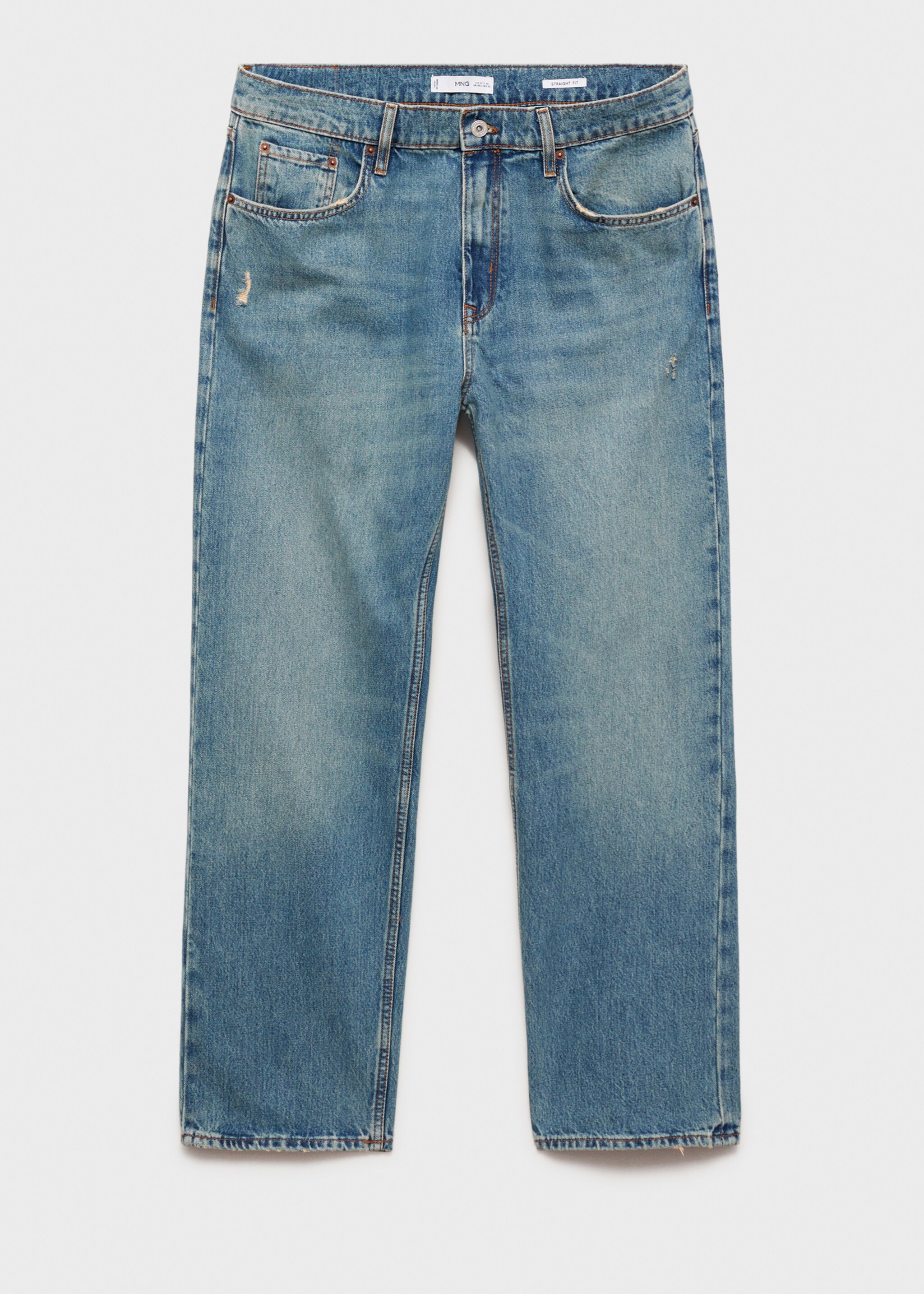 Jeans straight fit ljus tvätt revor - Artikel utan modell
