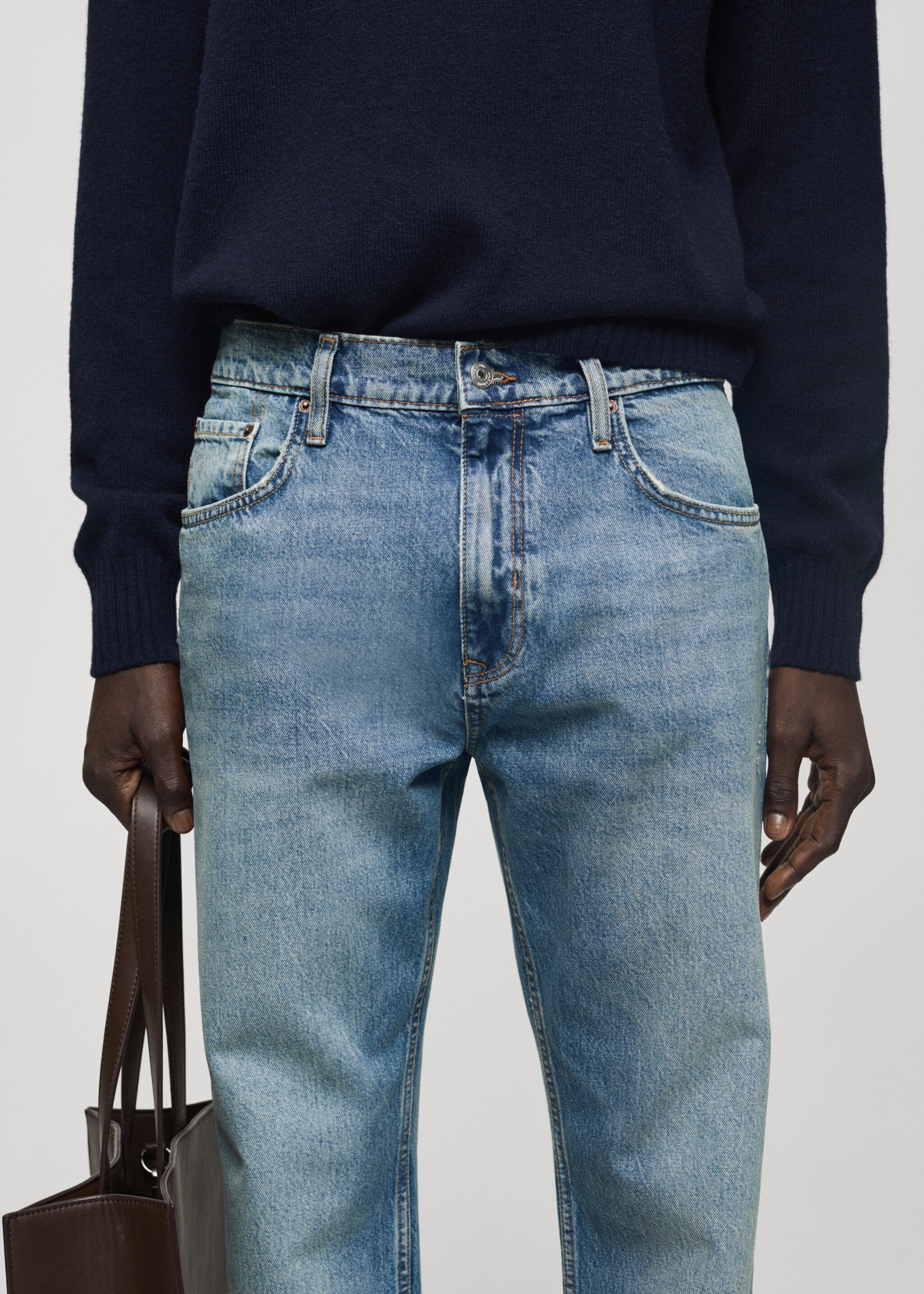 Jeans straight fit ljus tvätt revor - Detaljer om artikeln 1