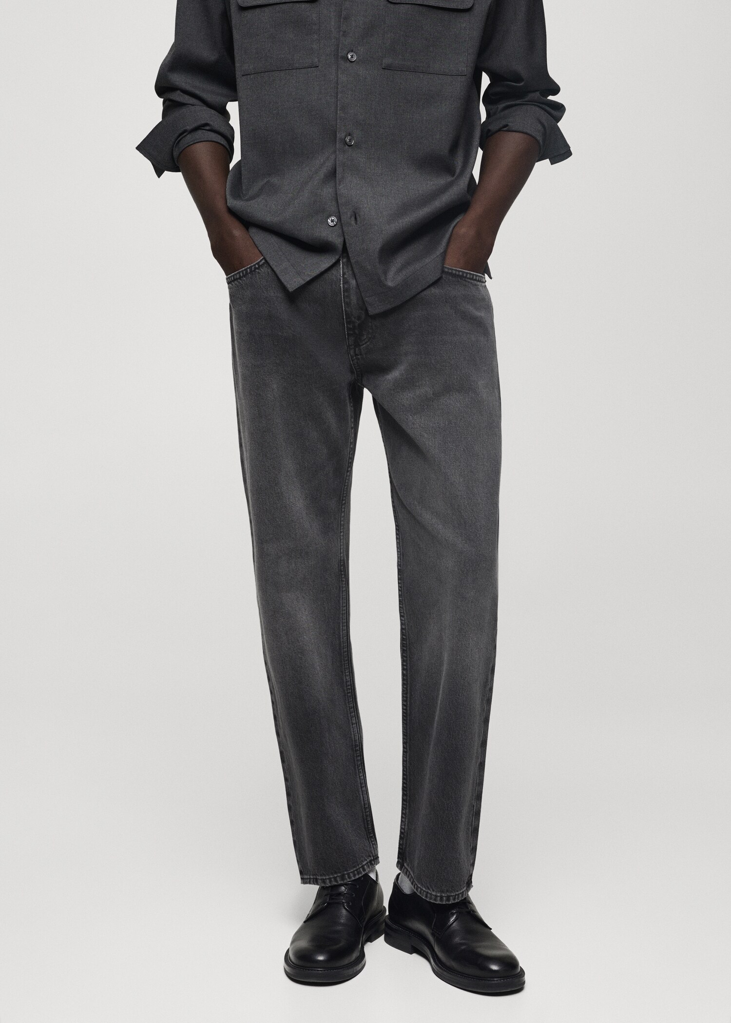 Texans straight fit gris fosc - Pla mig