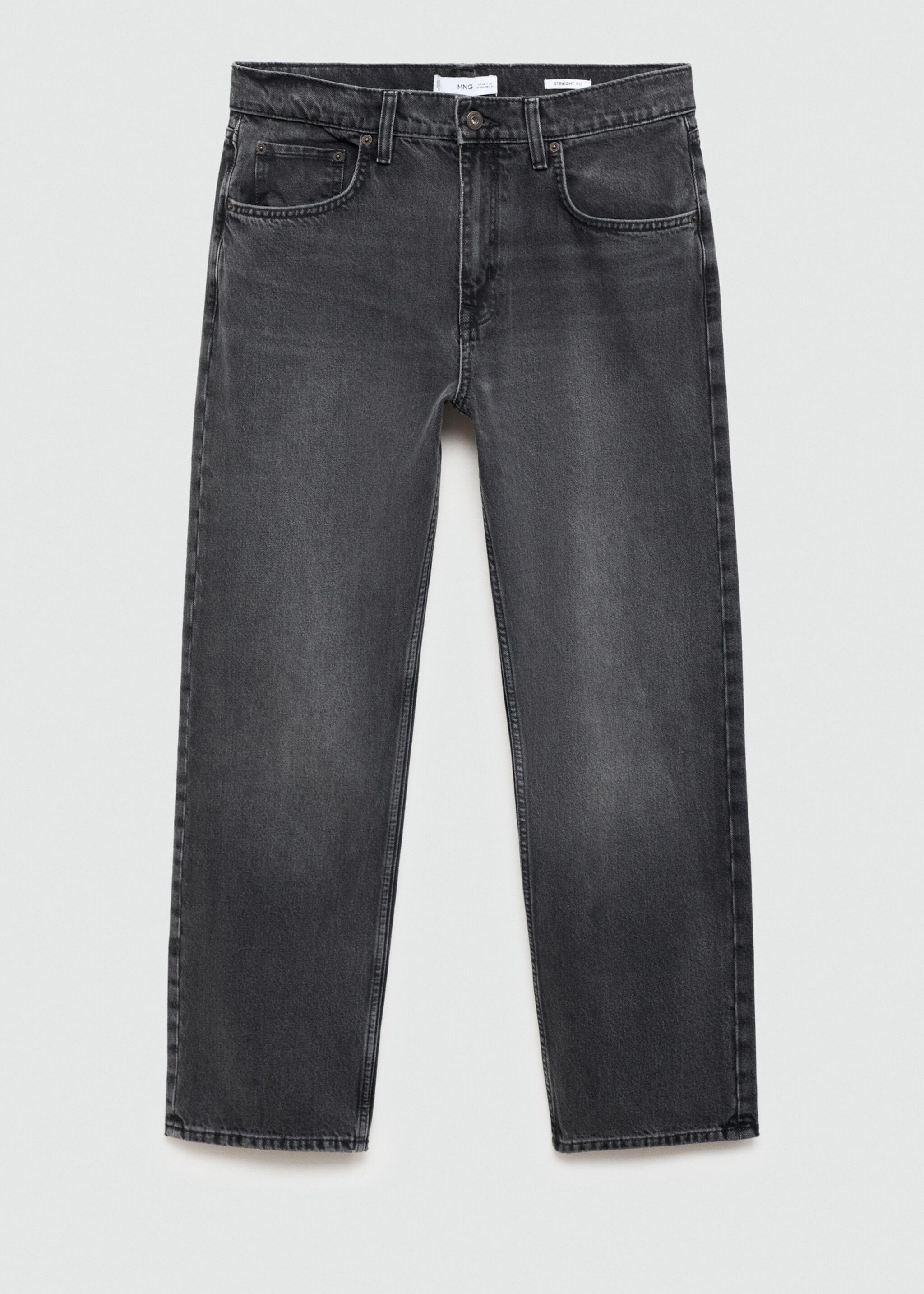 Dark grey straight-fit jeans - Article without model