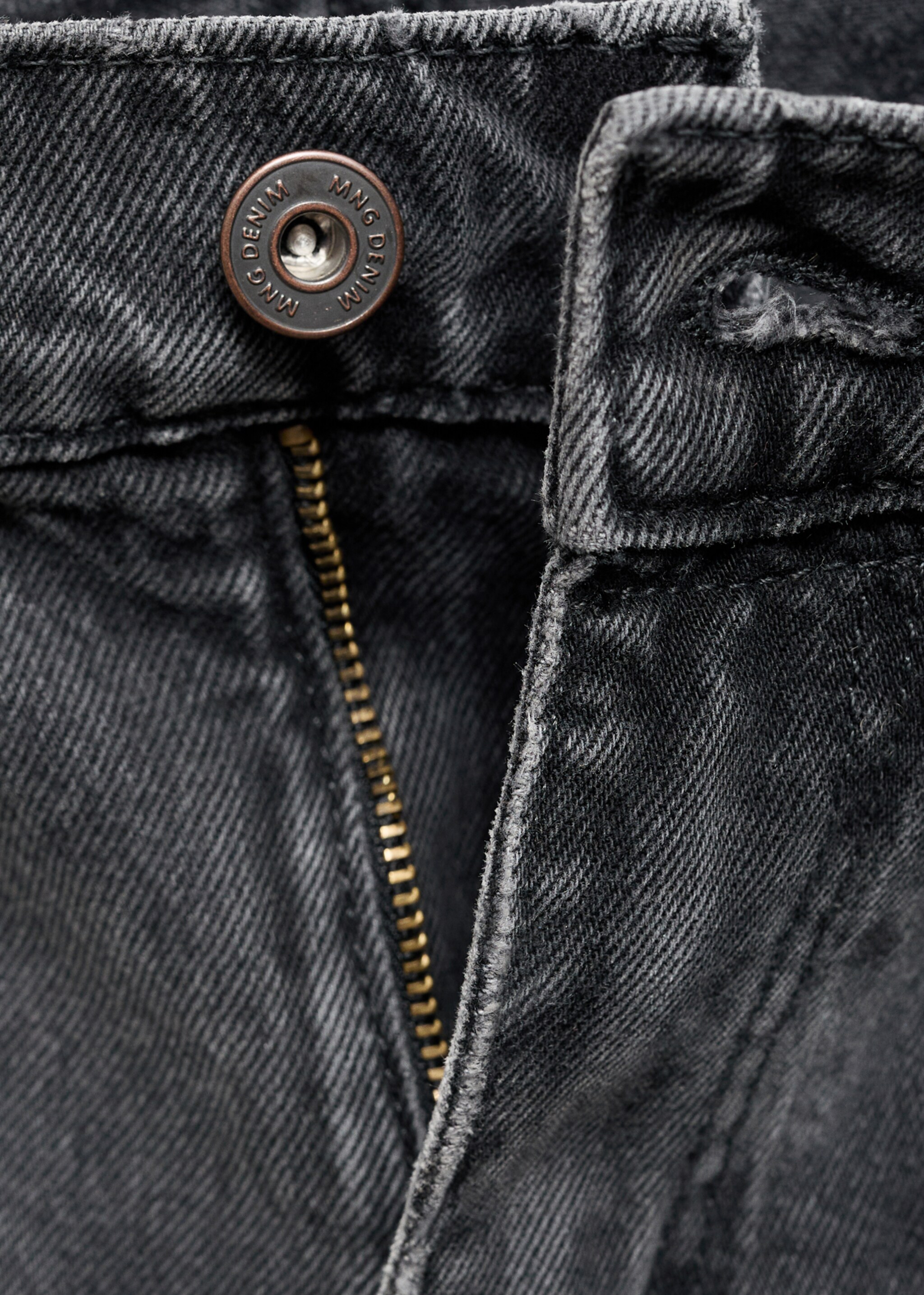 Dark grey straight-fit jeans - Details of the article 8