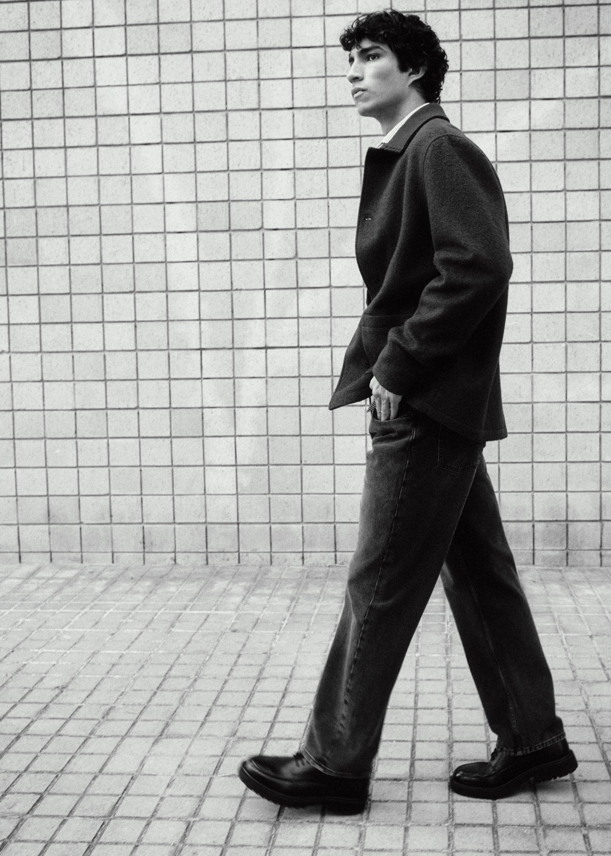 Dark grey straight-fit jeans - Details of the article 9