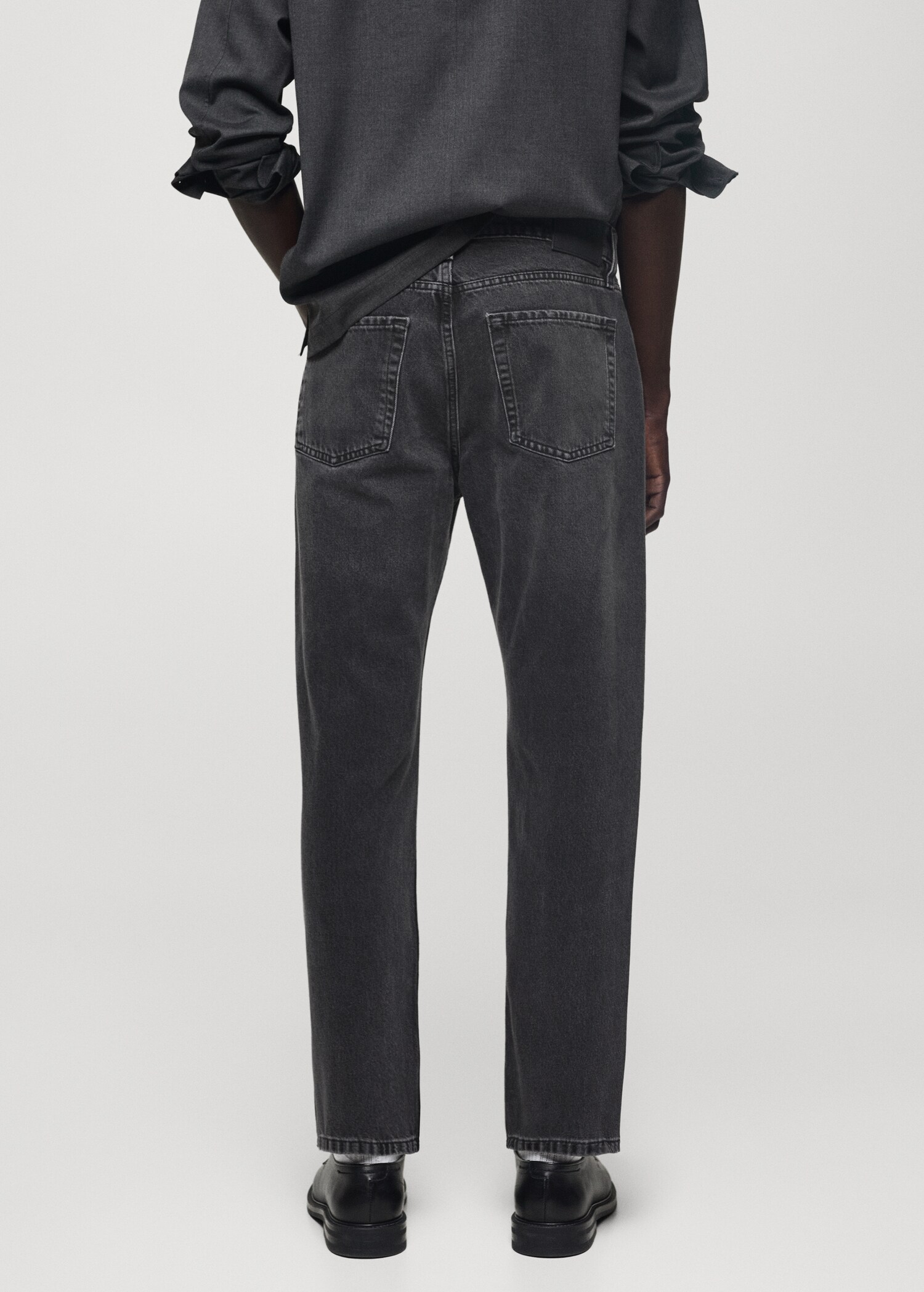 Texans straight fit gris fosc - Revers de l'article