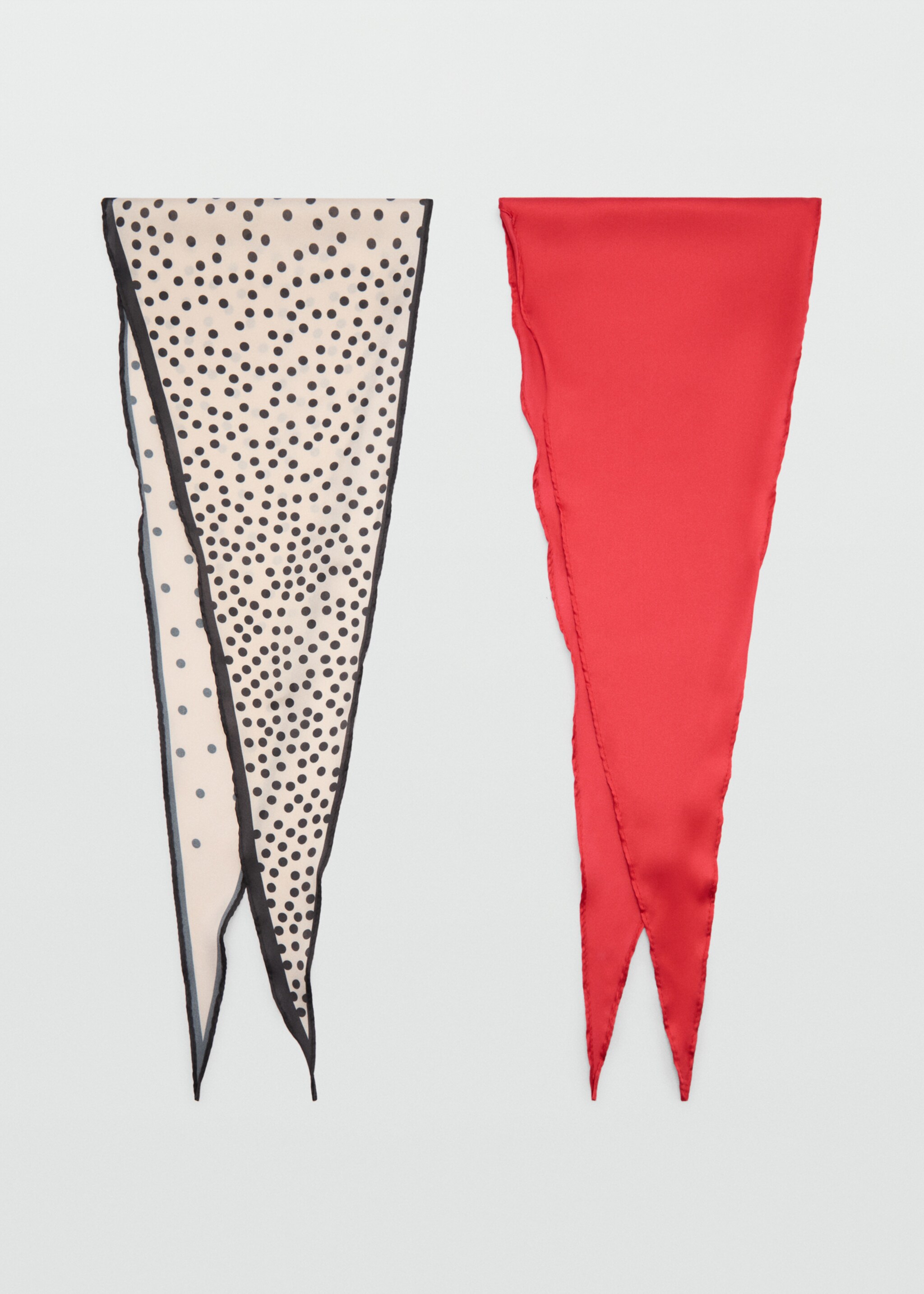 Lot 2 foulards combinés - Article sans modèle, Rouge. Ref: 77004763-00.