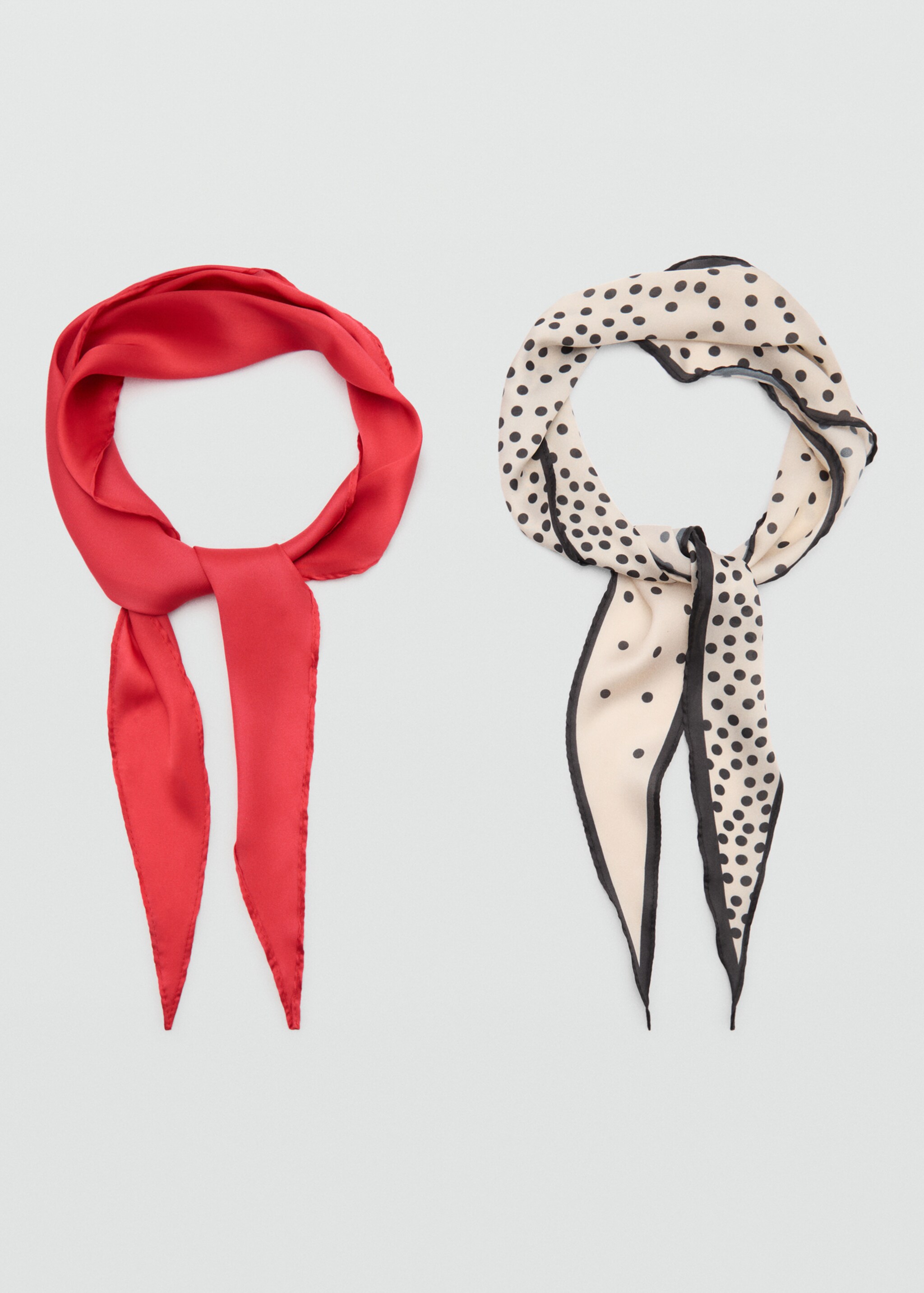 Lot 2 foulards combinés - Détail de l'article 1, Rouge. Ref: 77004763-00.
