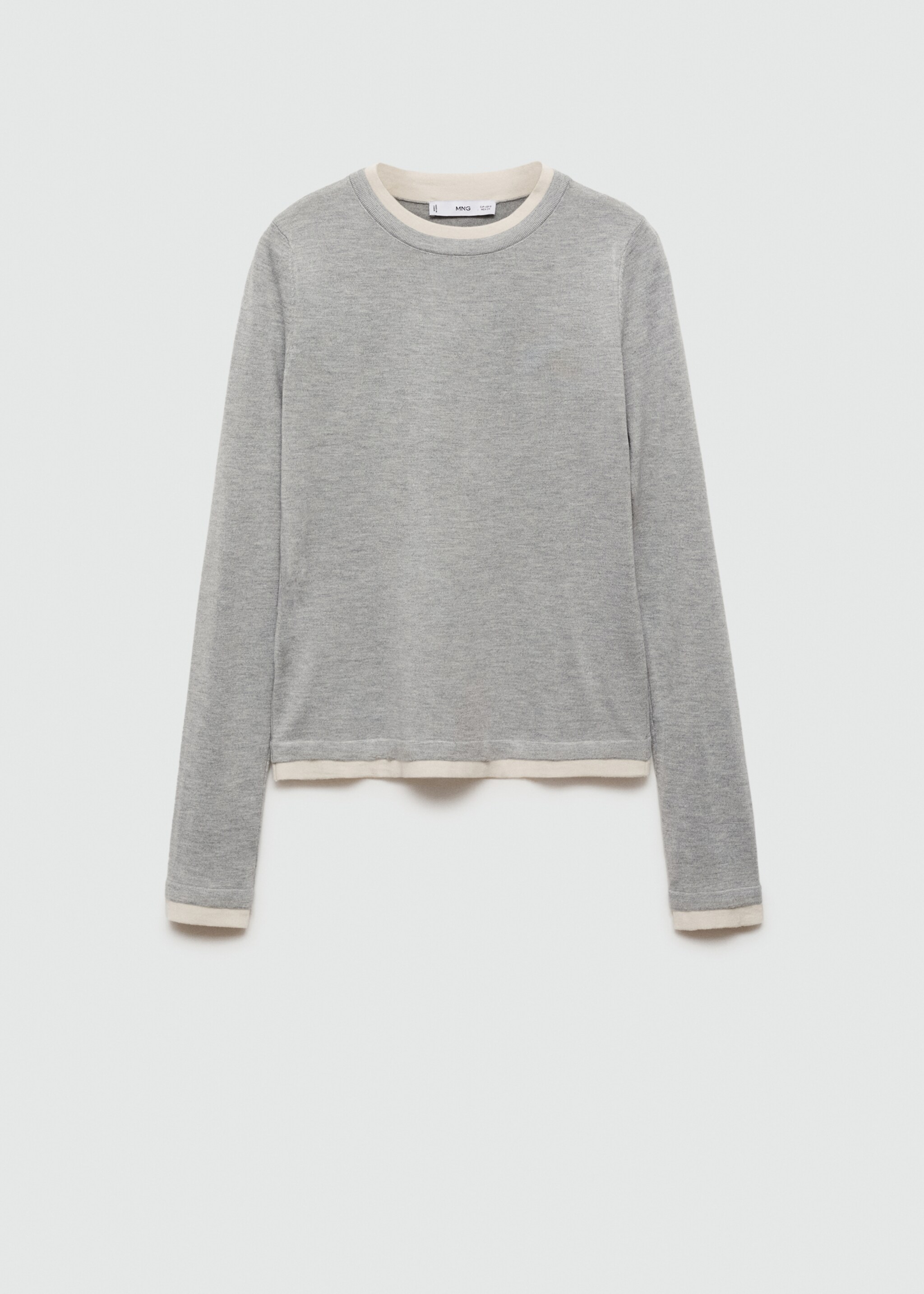 Jersei punt fi rivets contrast - Article sense model, Gris clar vigoré. Ref: 77004766-00.
