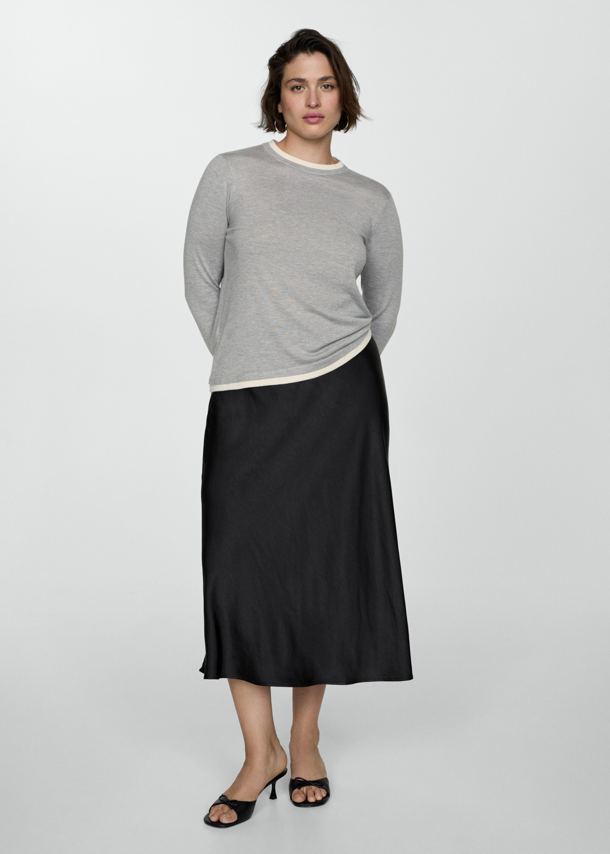 Jersei punt fi rivets contrast - Detall de l'article 3, Gris clar vigoré. Ref: 77004766-00.