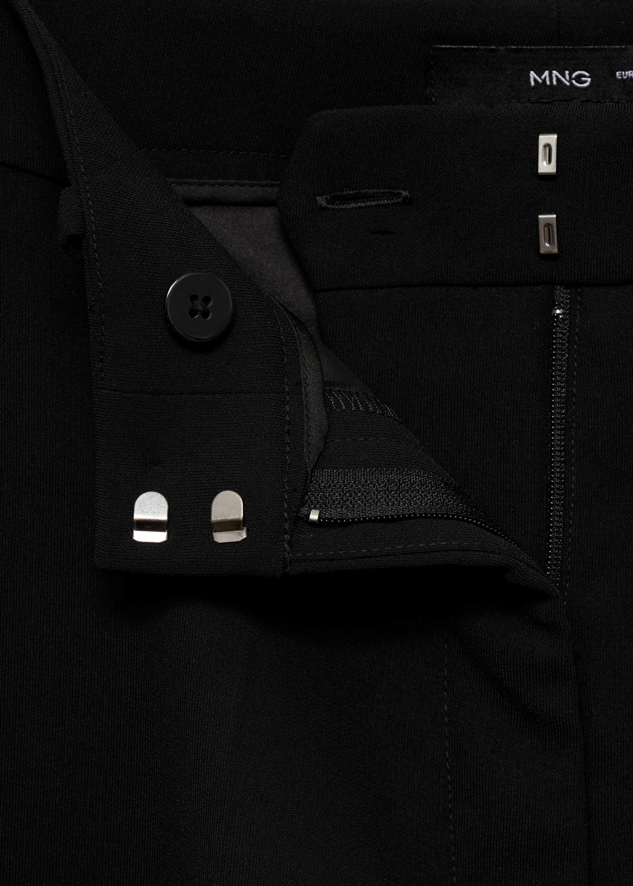 Wide leg suit trousers - Details of the article 8, Black. Ref: 77004768-00.