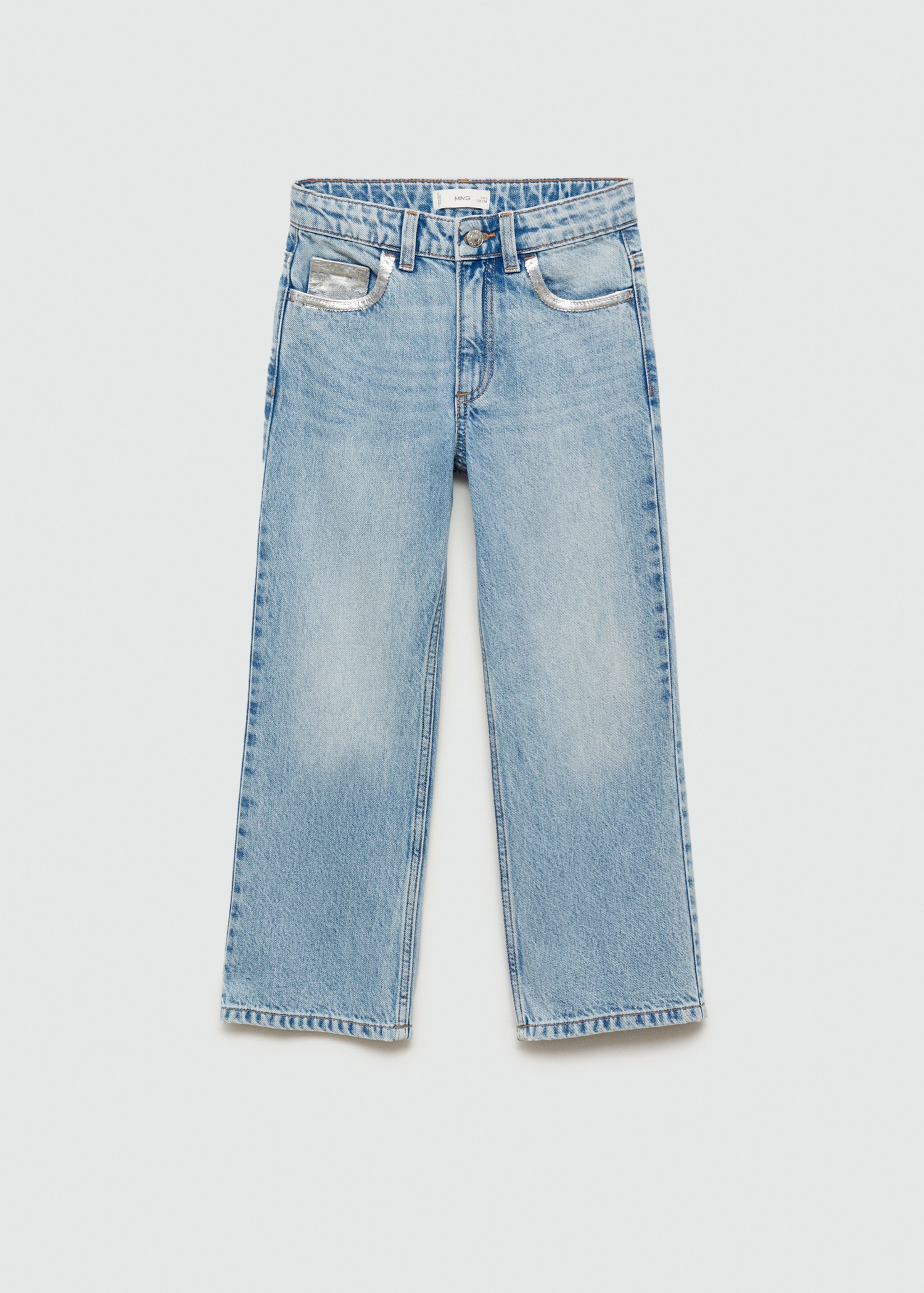 Raka jeans metalliserade detaljer - Artikel utan modell