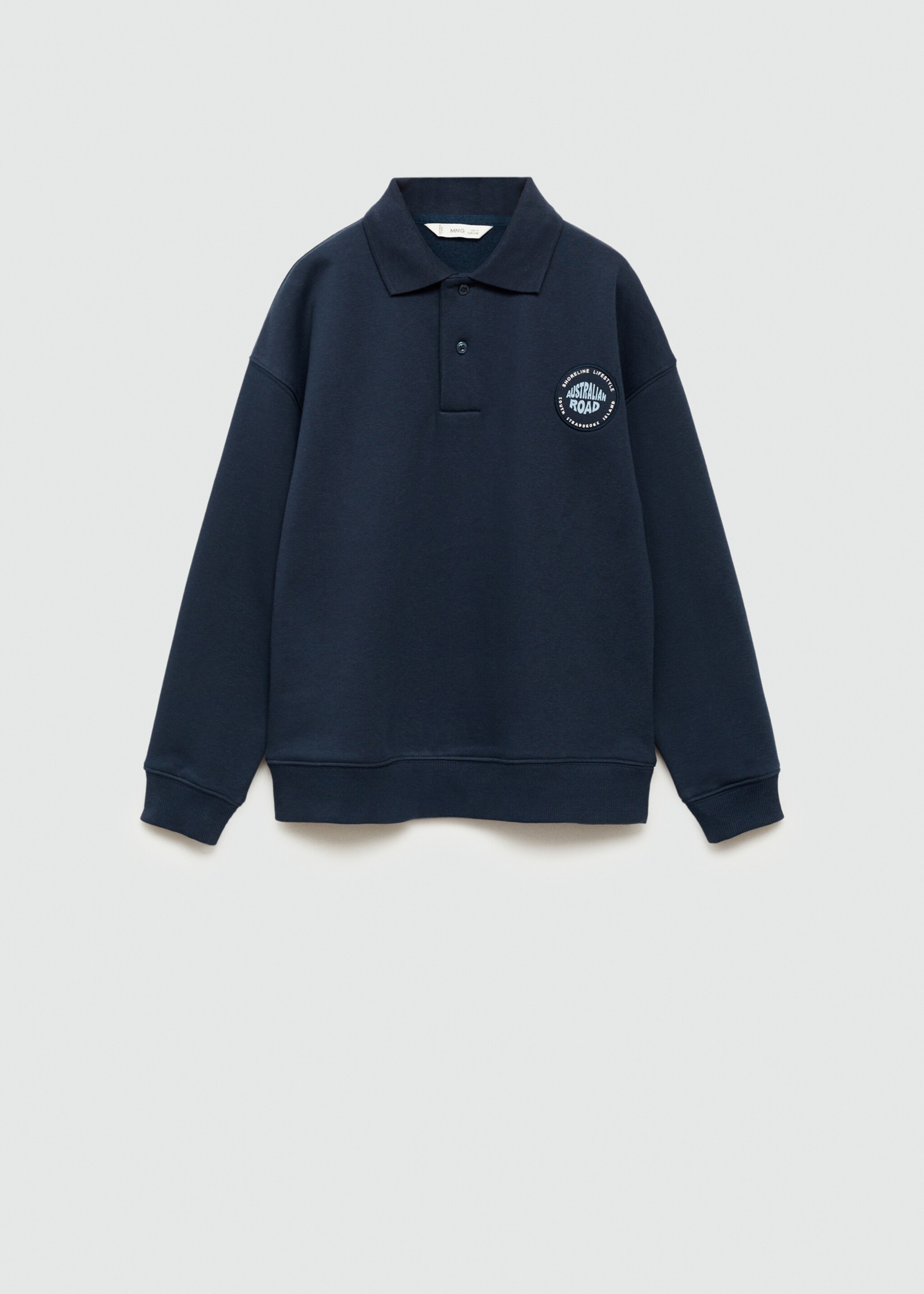 Sweatshirt polo com mensagem - Artigo sem modelo, Azul-marinho escuro. Ref: 77004780-00.