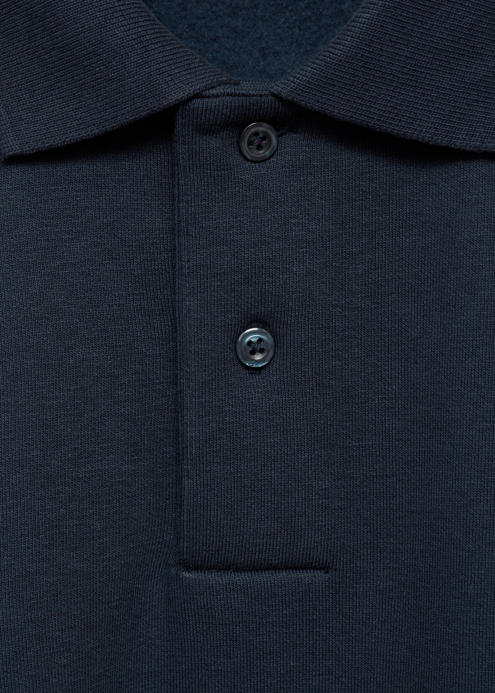 Sweatshirt polo com mensagem - Pormenor do artigo 8, Azul-marinho escuro. Ref: 77004780-00.