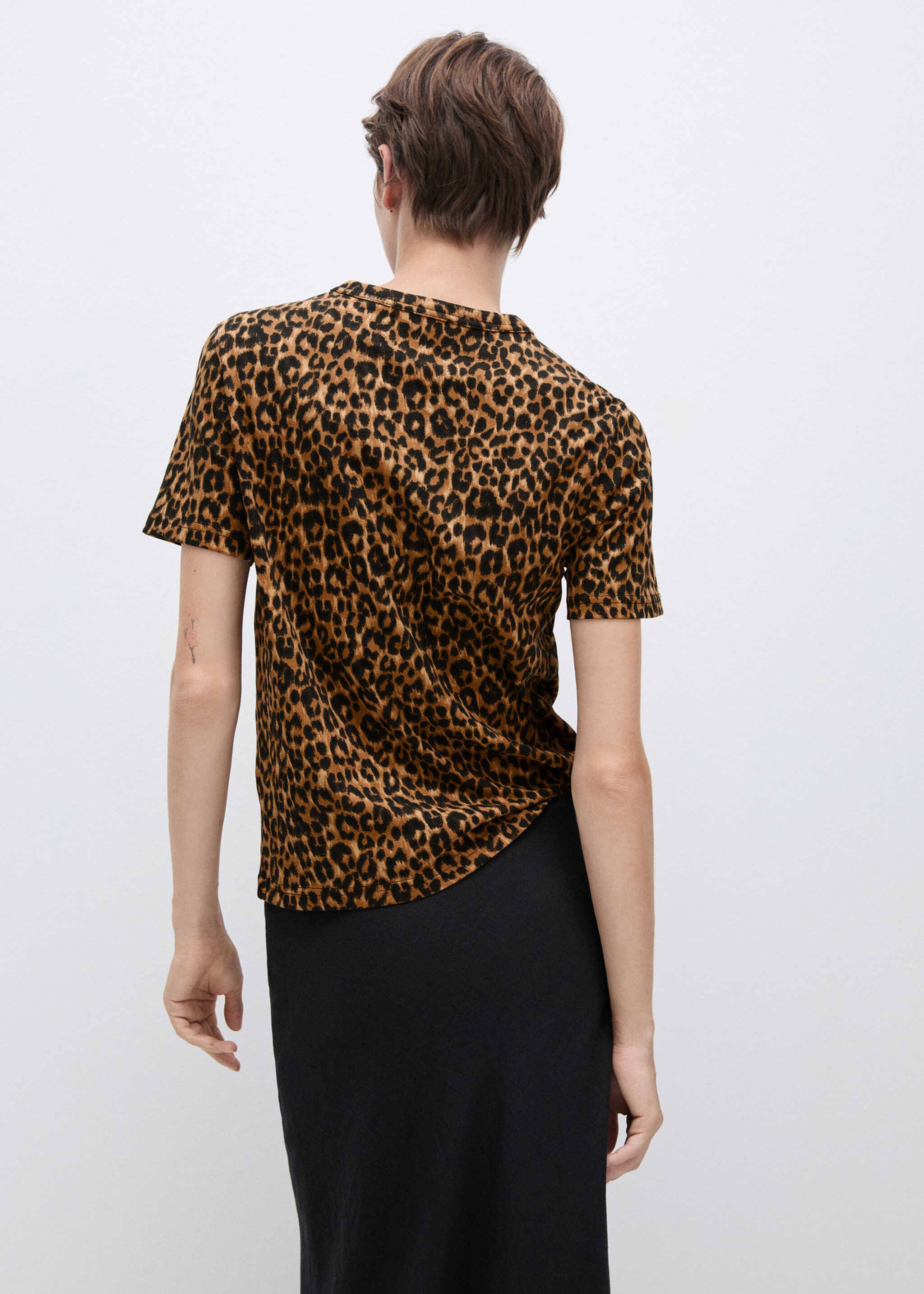 Baumwoll-T-Shirt mit Animal-Print - Rückseite des Artikels