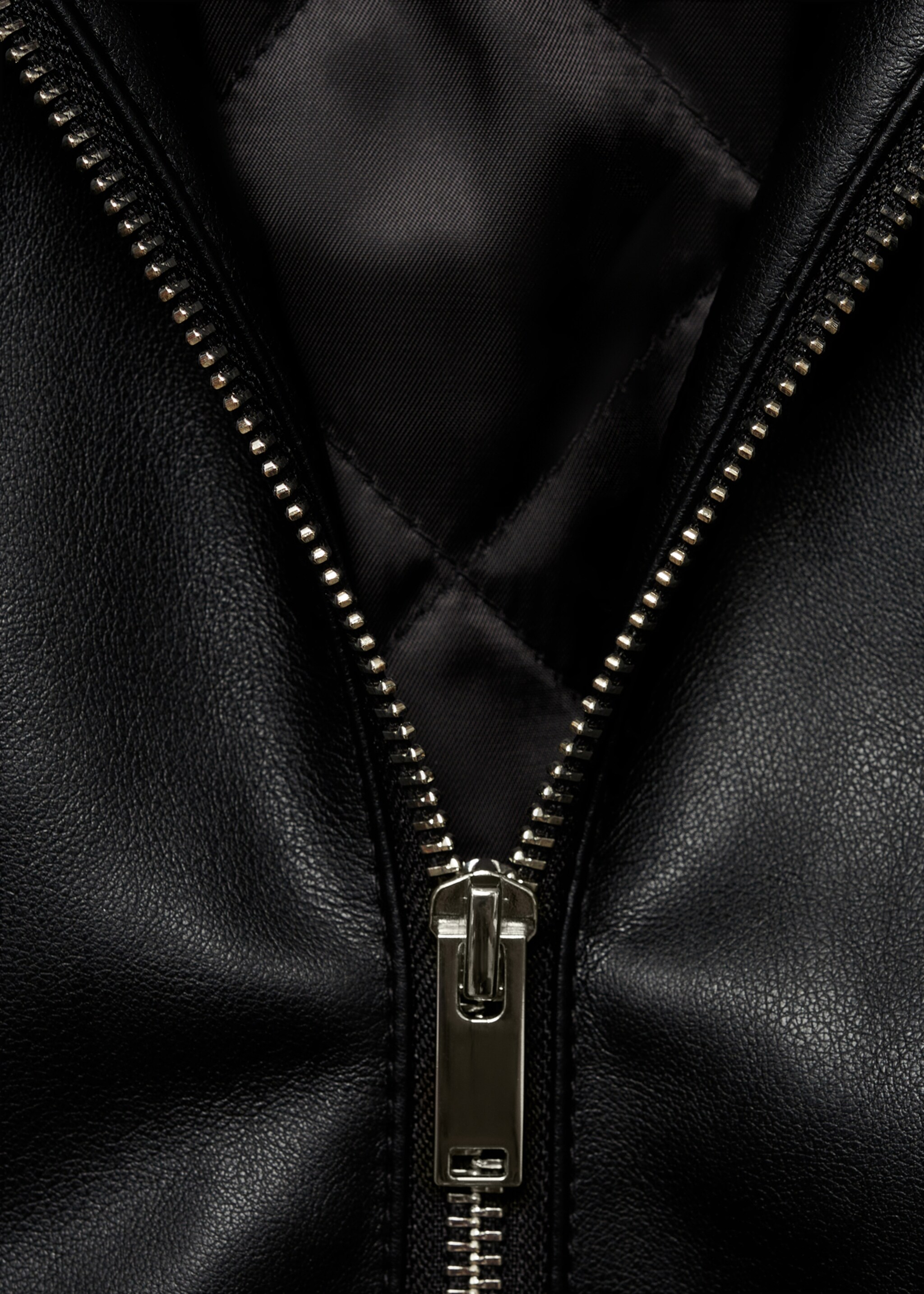 Blouson biker simili-cuir - Détail de l'article 0, Noir. Ref: 77004790-00.