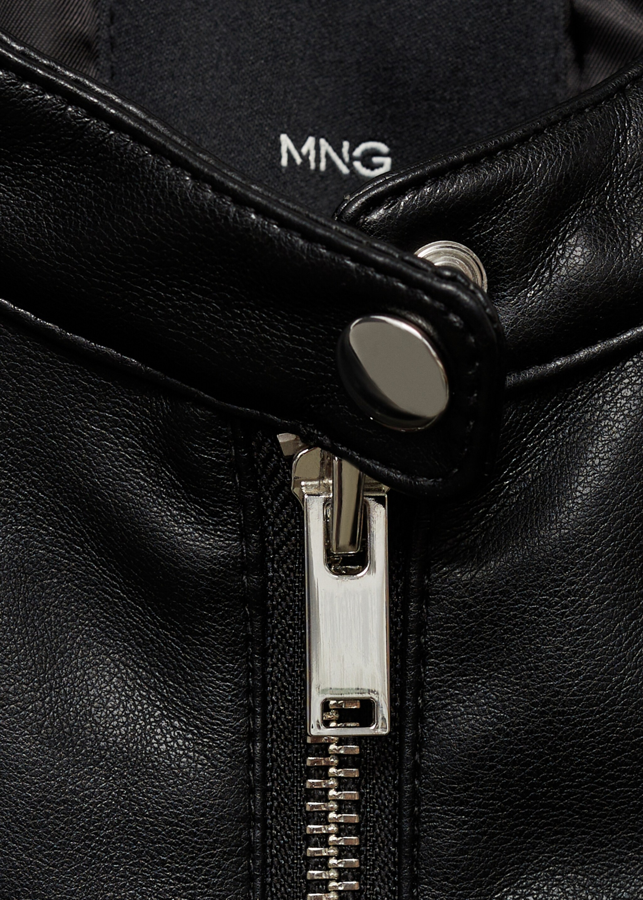 Blouson biker simili-cuir - Détail de l'article 8, Noir. Ref: 77004790-00.