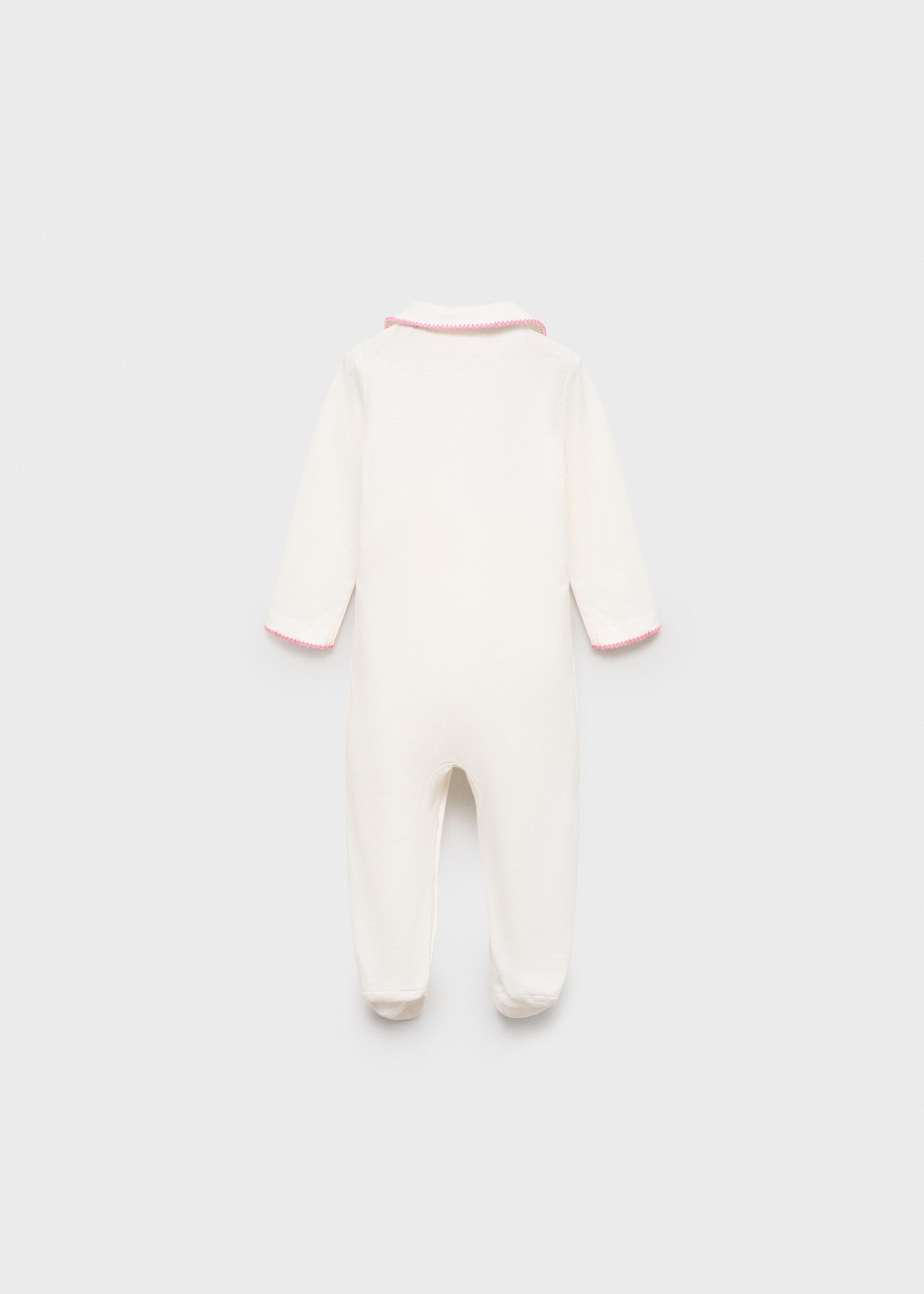 Babydoll-neck bodysuit pyjamas - Reverse of the article, Off White. Ref: 77004793-00.