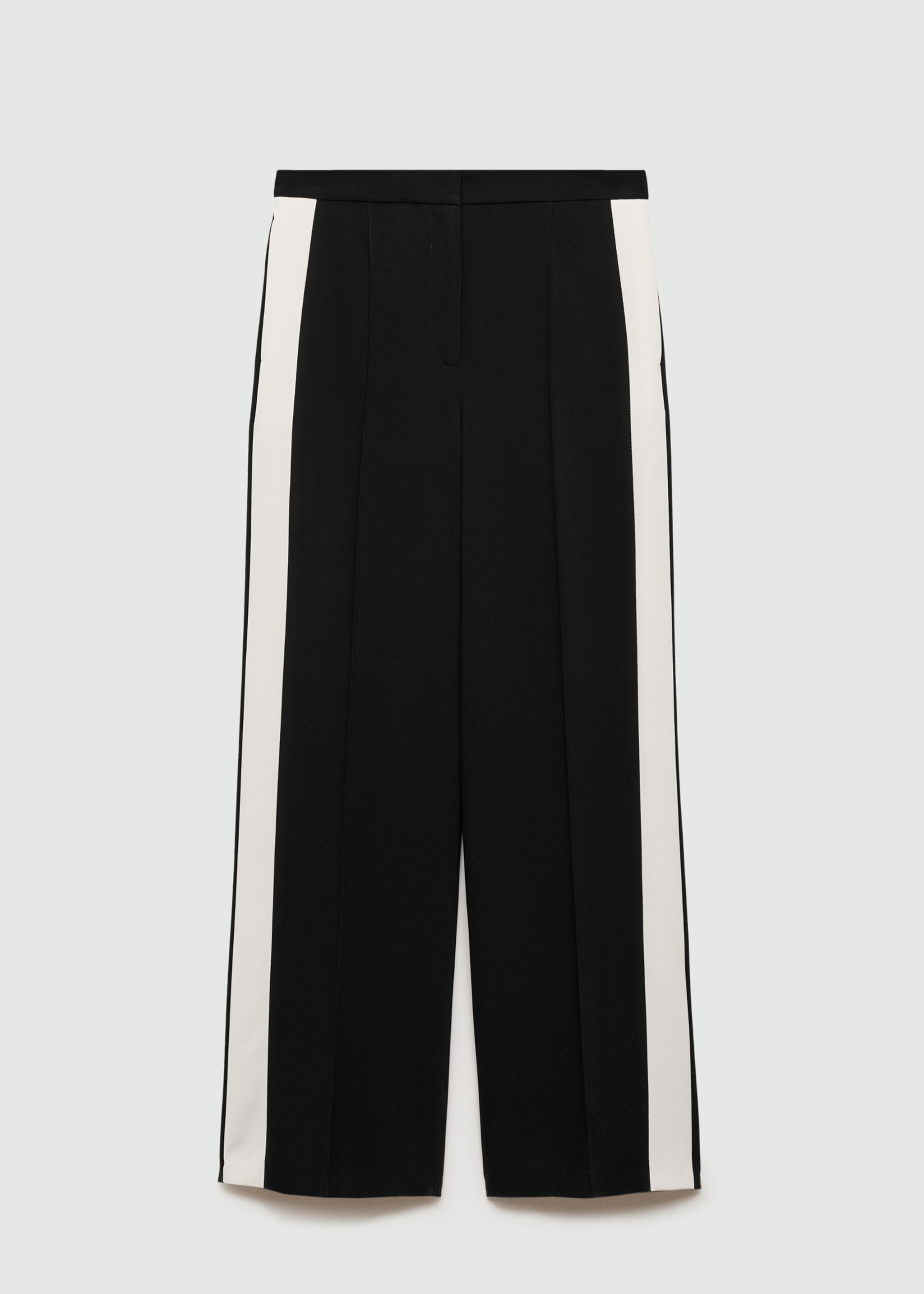 Striped trousers with contrasting sides - Article without model, Black. Ref: 77004797-00.