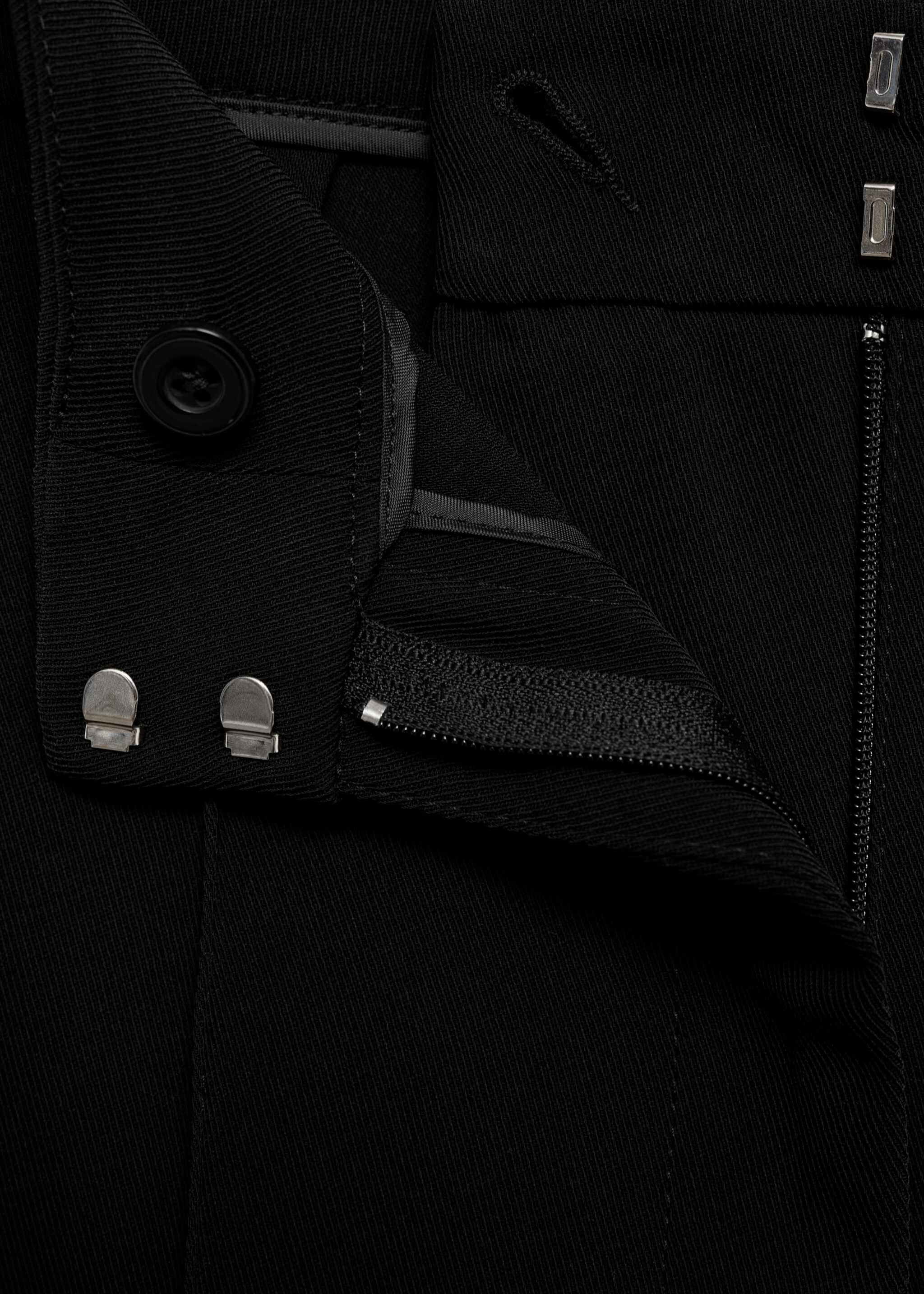 Striped trousers with contrasting sides - Details of the article 0, Black. Ref: 77004797-00.