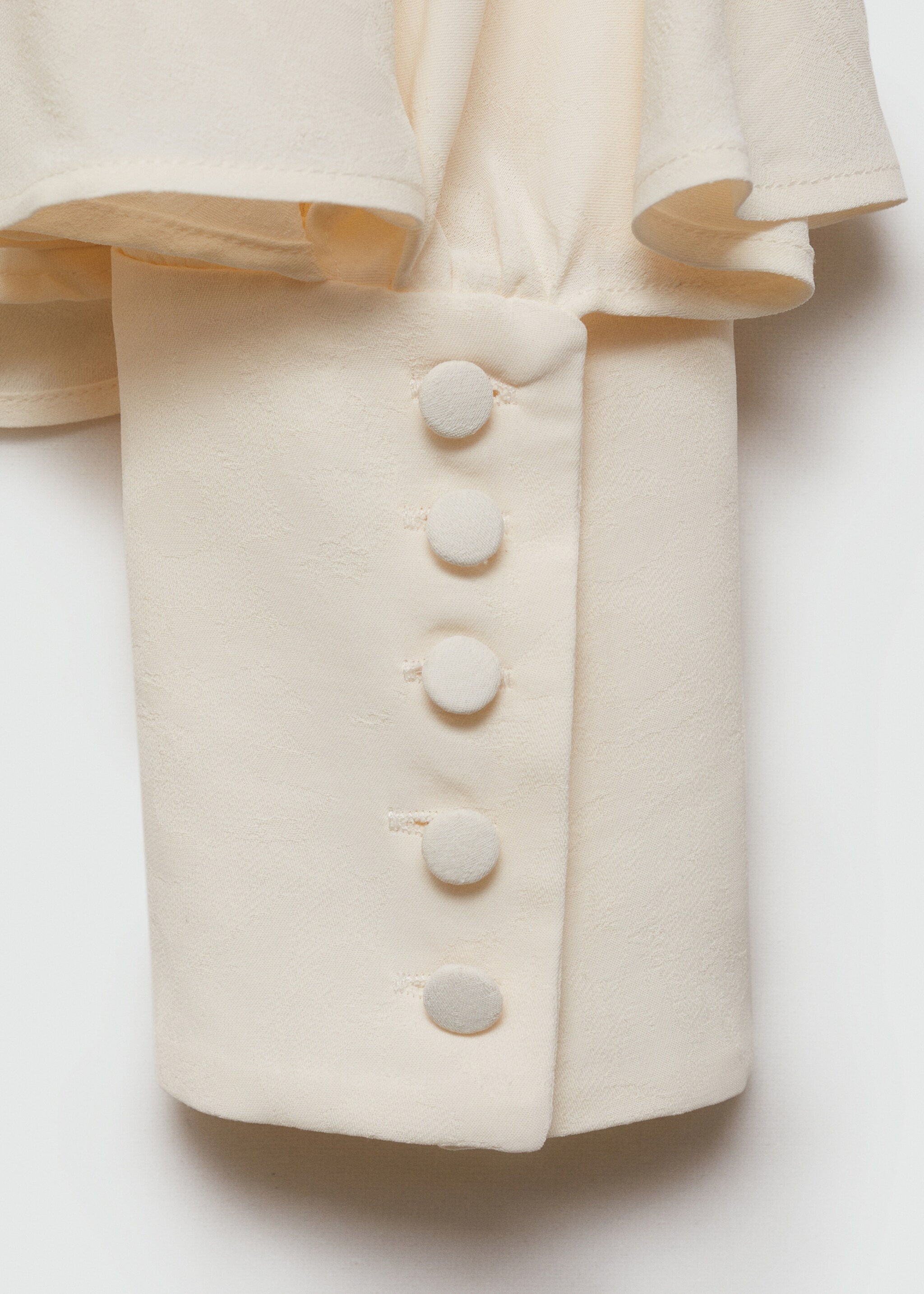 Geknöpfte Bluse mit Schleifenkragen - Detail des Artikels 0, Ecru. Ref: 77004799-00.