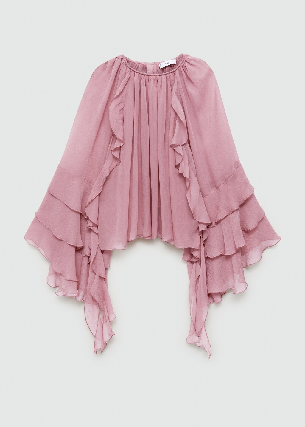 Ruffled chiffon blouse - Women | MANGO OUTLET USA