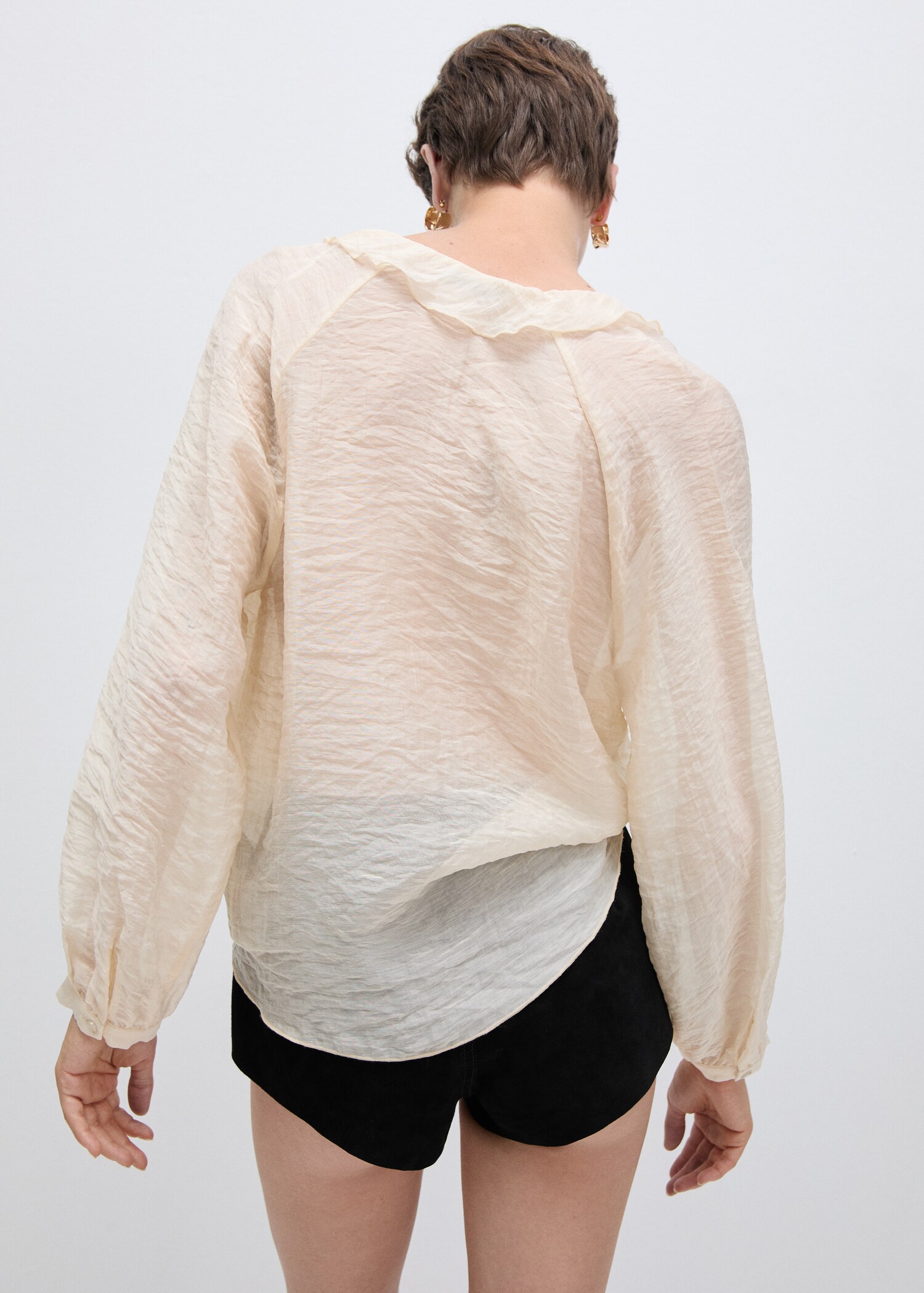 Lyocell blouse met strik - Achterkant van het artikel