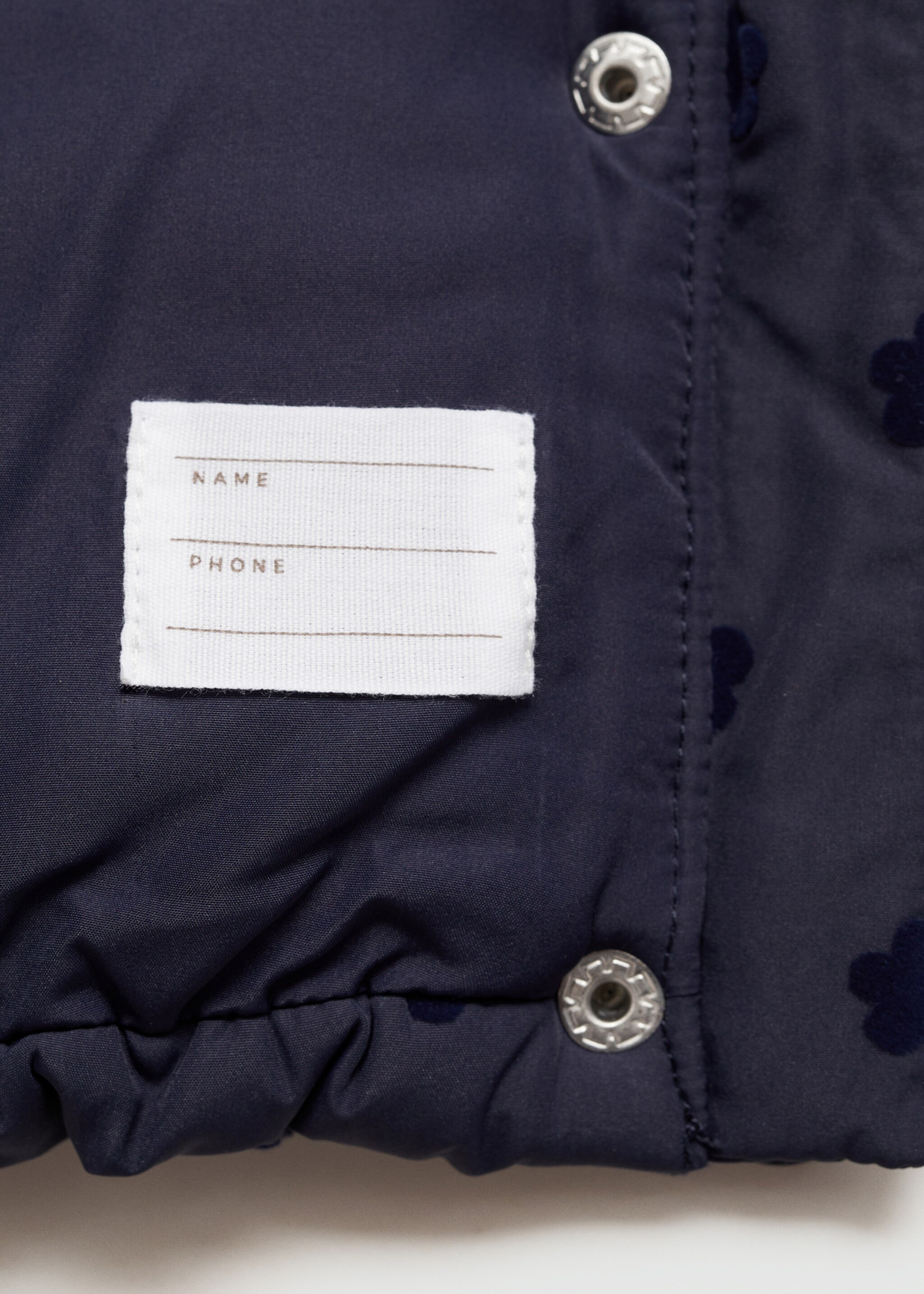 Flowers print quilted anorak - Details of the article 0, Dark Navy. Ref: 77005151-00.