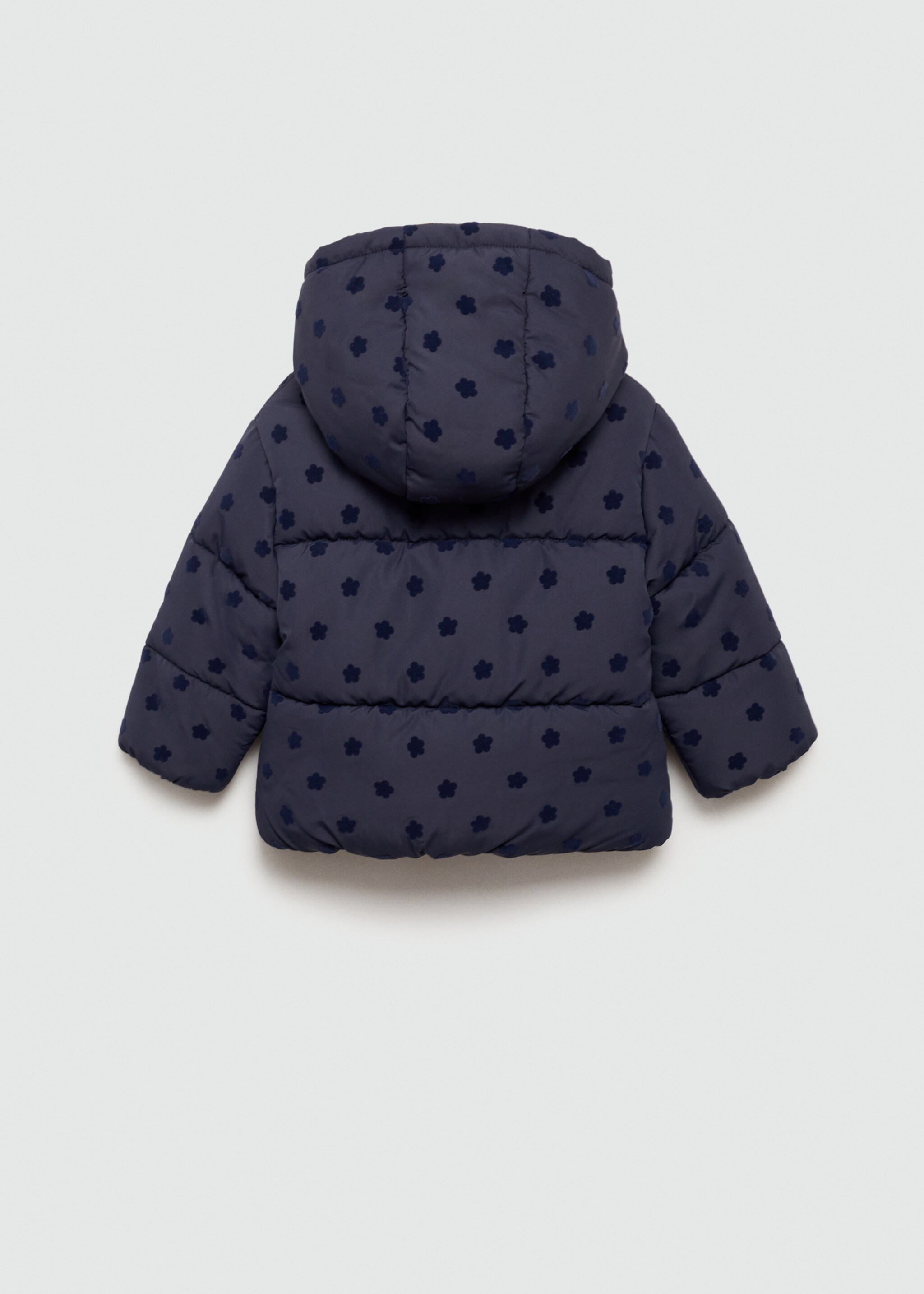 Flowers print quilted anorak - Reverse of the article, Dark Navy. Ref: 77005151-00.