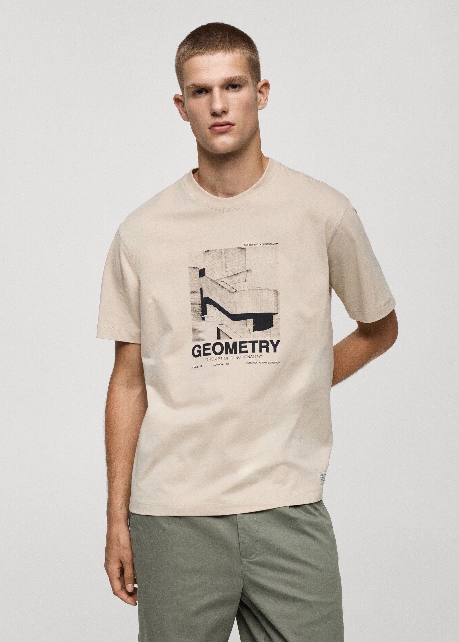 Camiseta 100% algodón estampado gráfico delantero - Plano medio