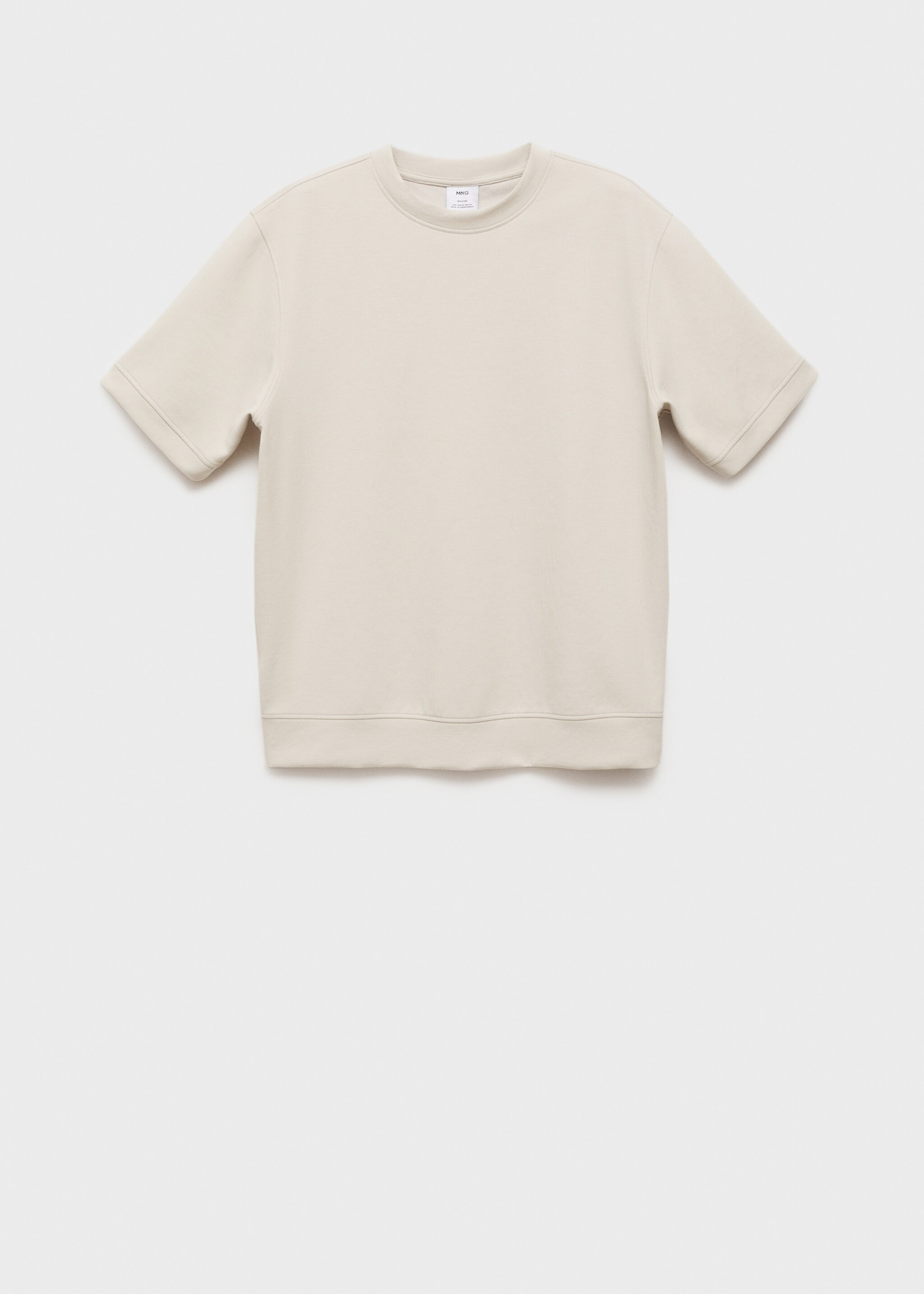 T-shirt com tecido de sweatshirt regular fit - Artigo sem modelo, Cinzento-gelo. Ref: 77005153-00.
