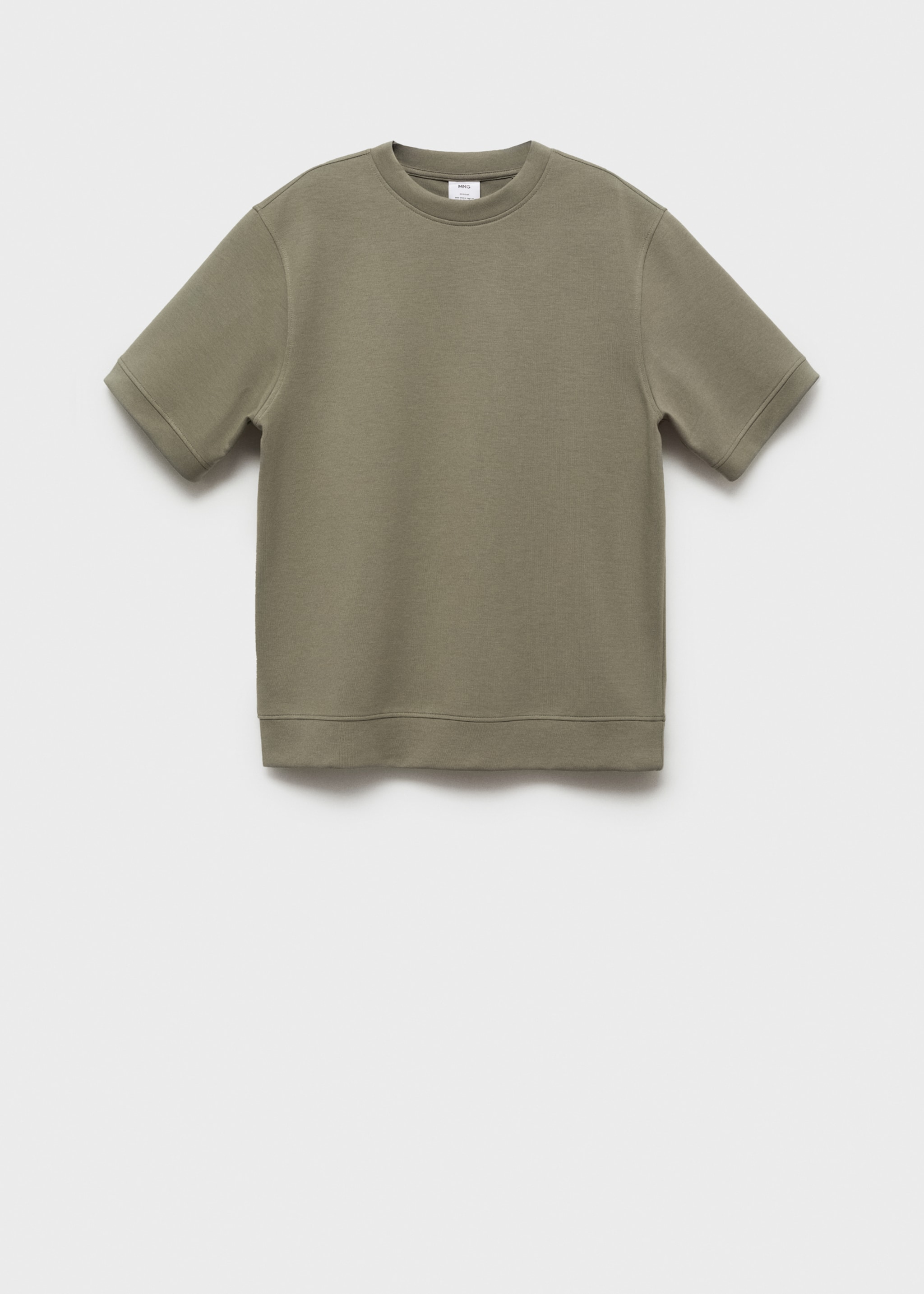Regular-fit T-shirt van sweatstof - Artikel zonder model, Middengroen. Ref: 77005153-00.