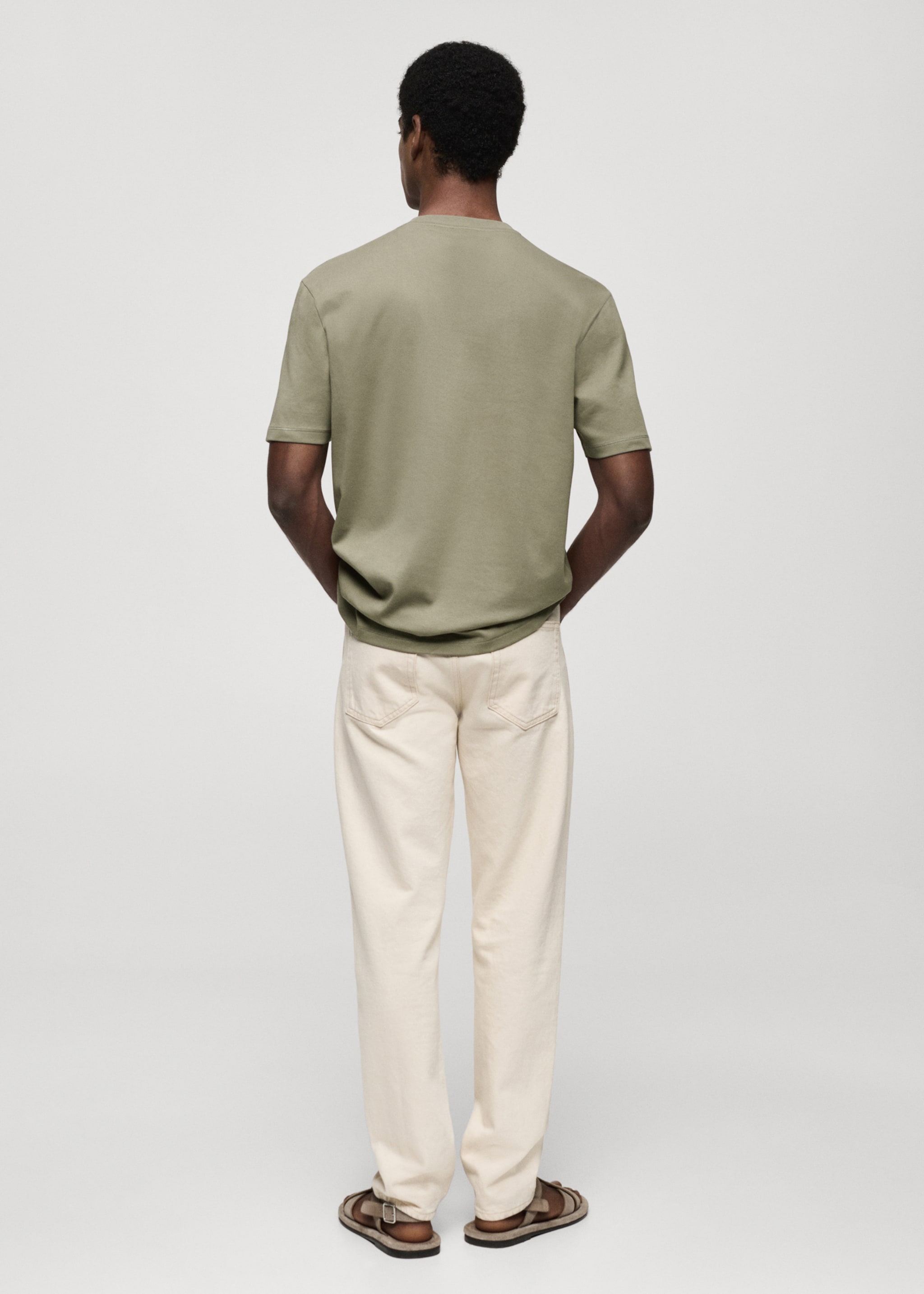 Regular-fit 100% cotton t-shirt - Reverse of the article, Medium Green. Ref: 77005154-00.