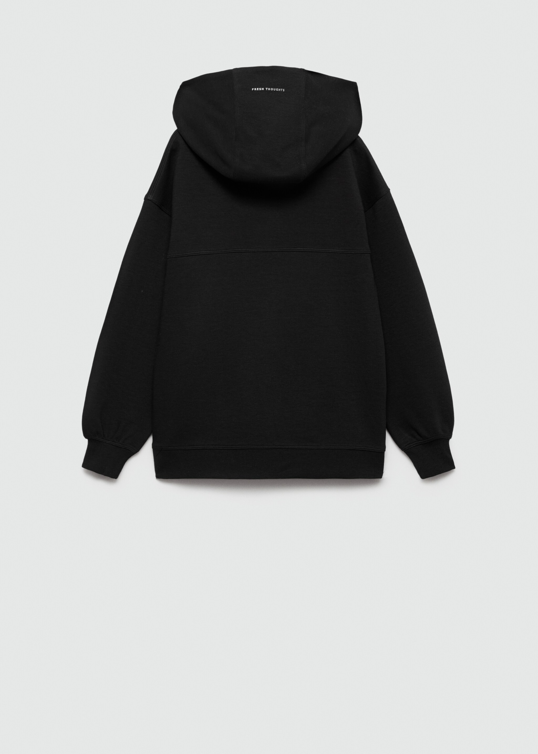 Sudadera capucha cremallera - Reverso del artículo, Negro. Ref: 77005157-00.
