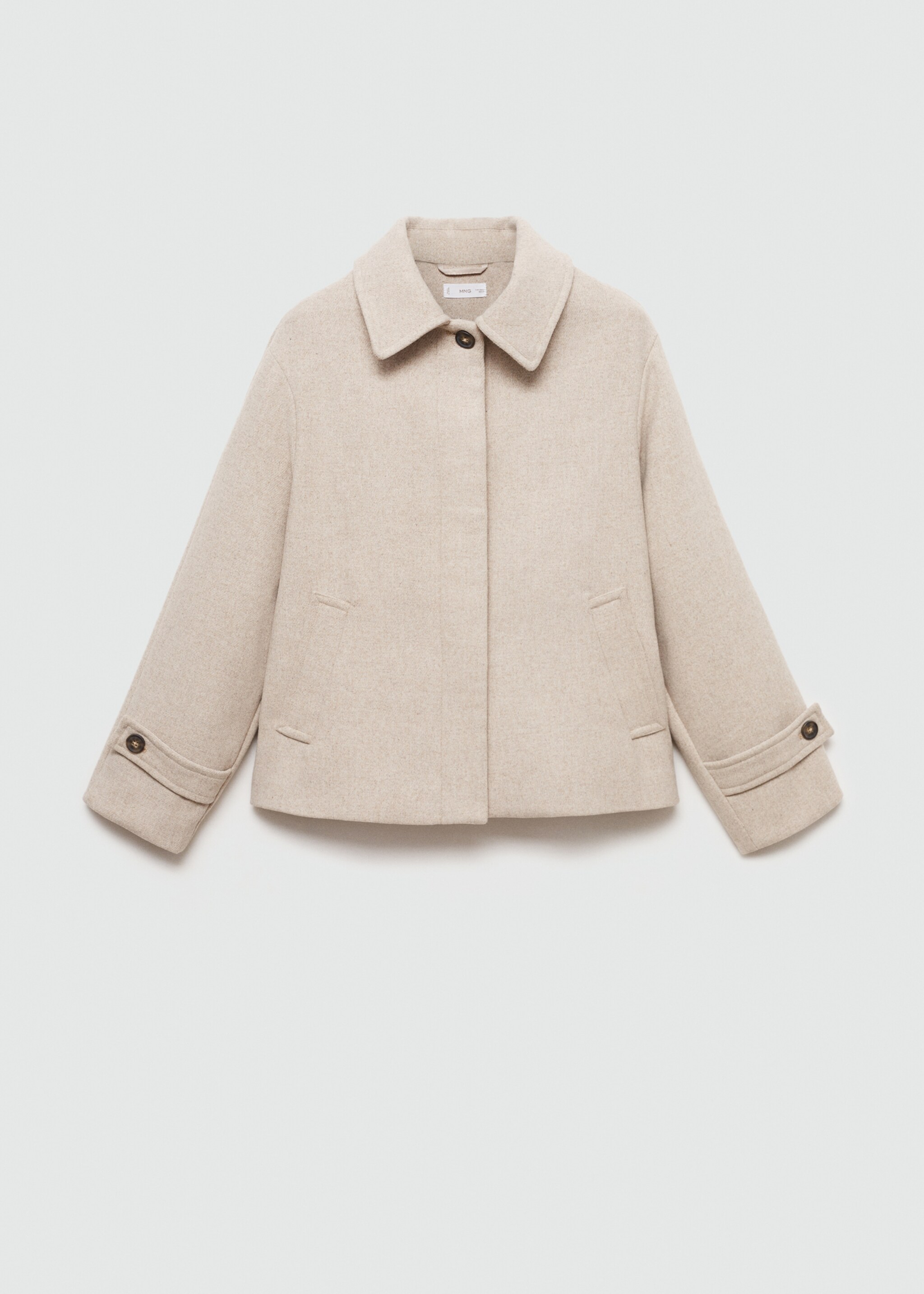 Short cloth coat - Article without model, Medium Brown. Ref: 77005634-00.