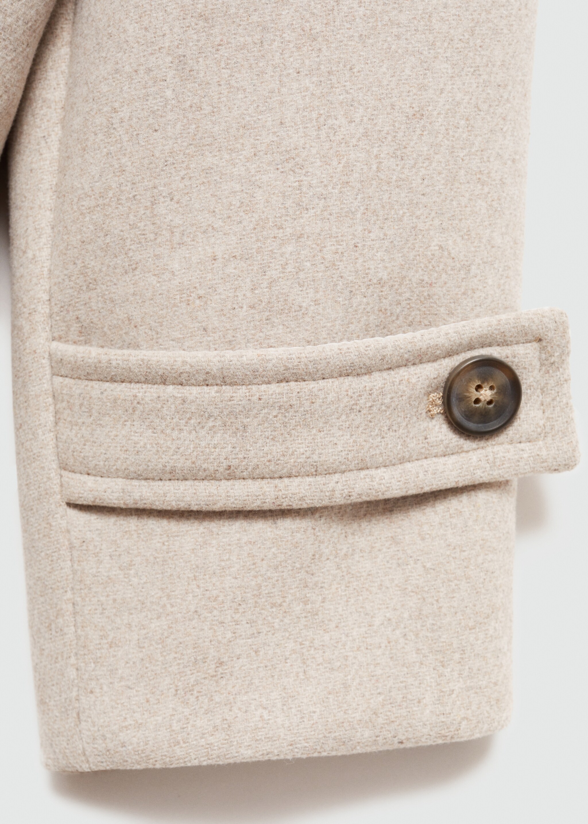 Short cloth coat - Details of the article 8, Medium Brown. Ref: 77005634-00.