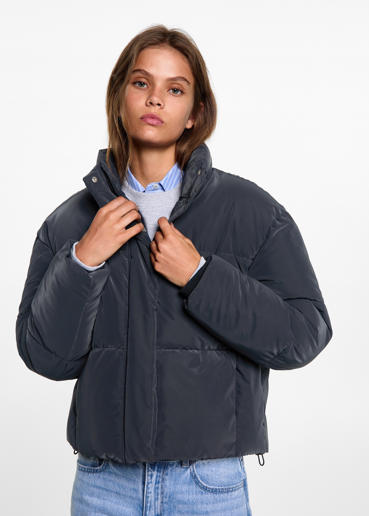 Anorak matelassé imperméable à losanges - Plan moyen