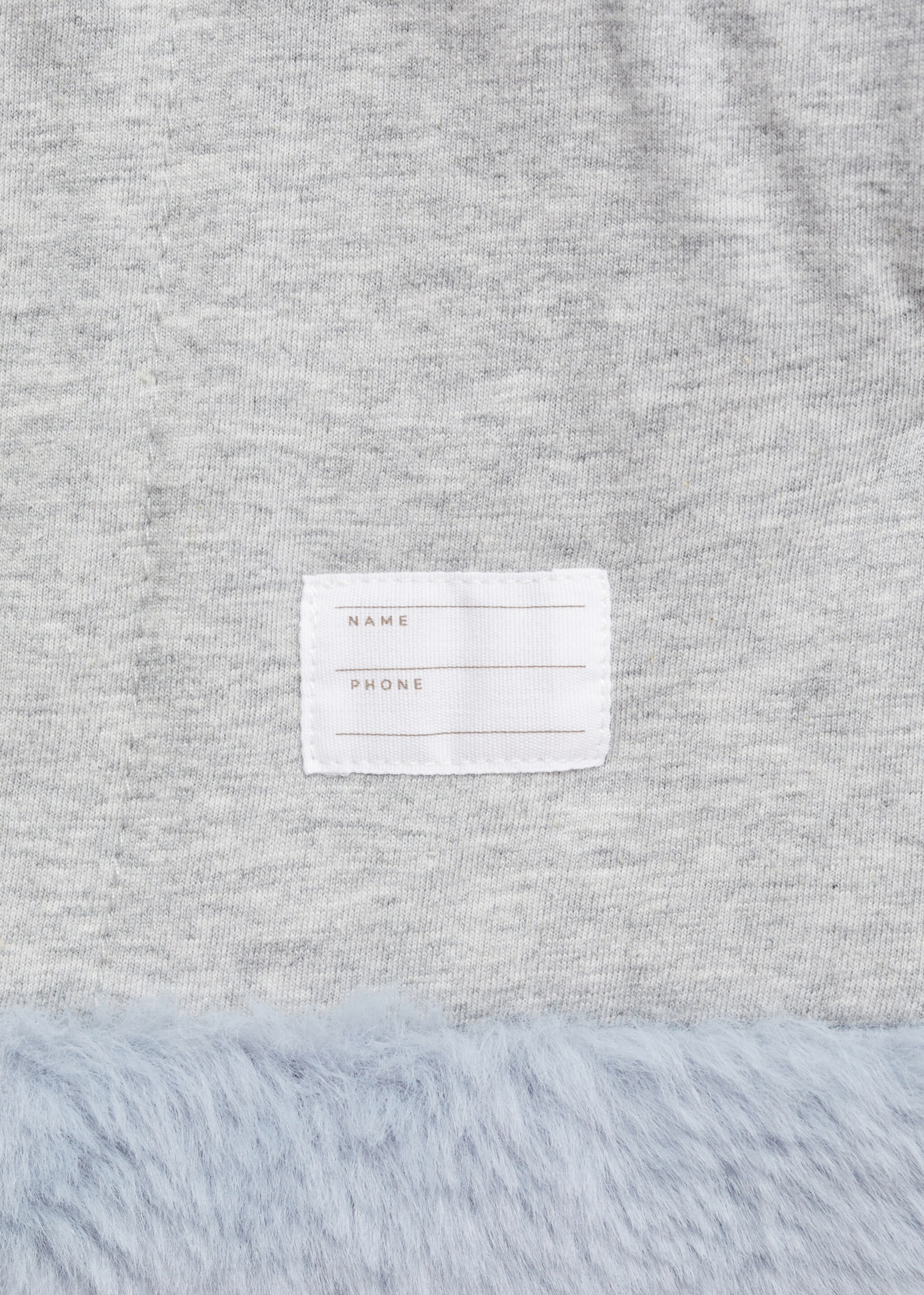 Coat with fur-effect hood - Details of the article 0, Blue. Ref: 77005636-00.