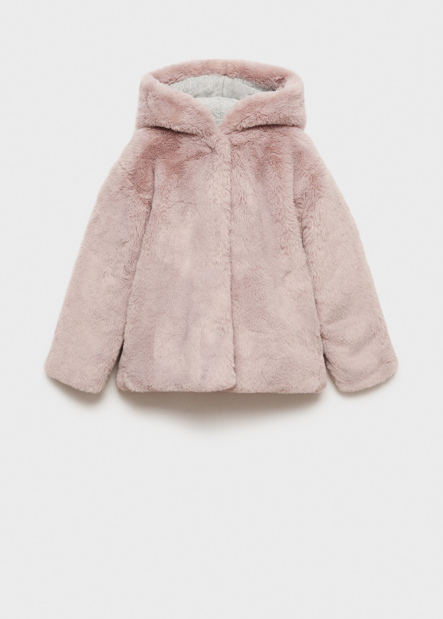 Coat with fur-effect hood - Article without model