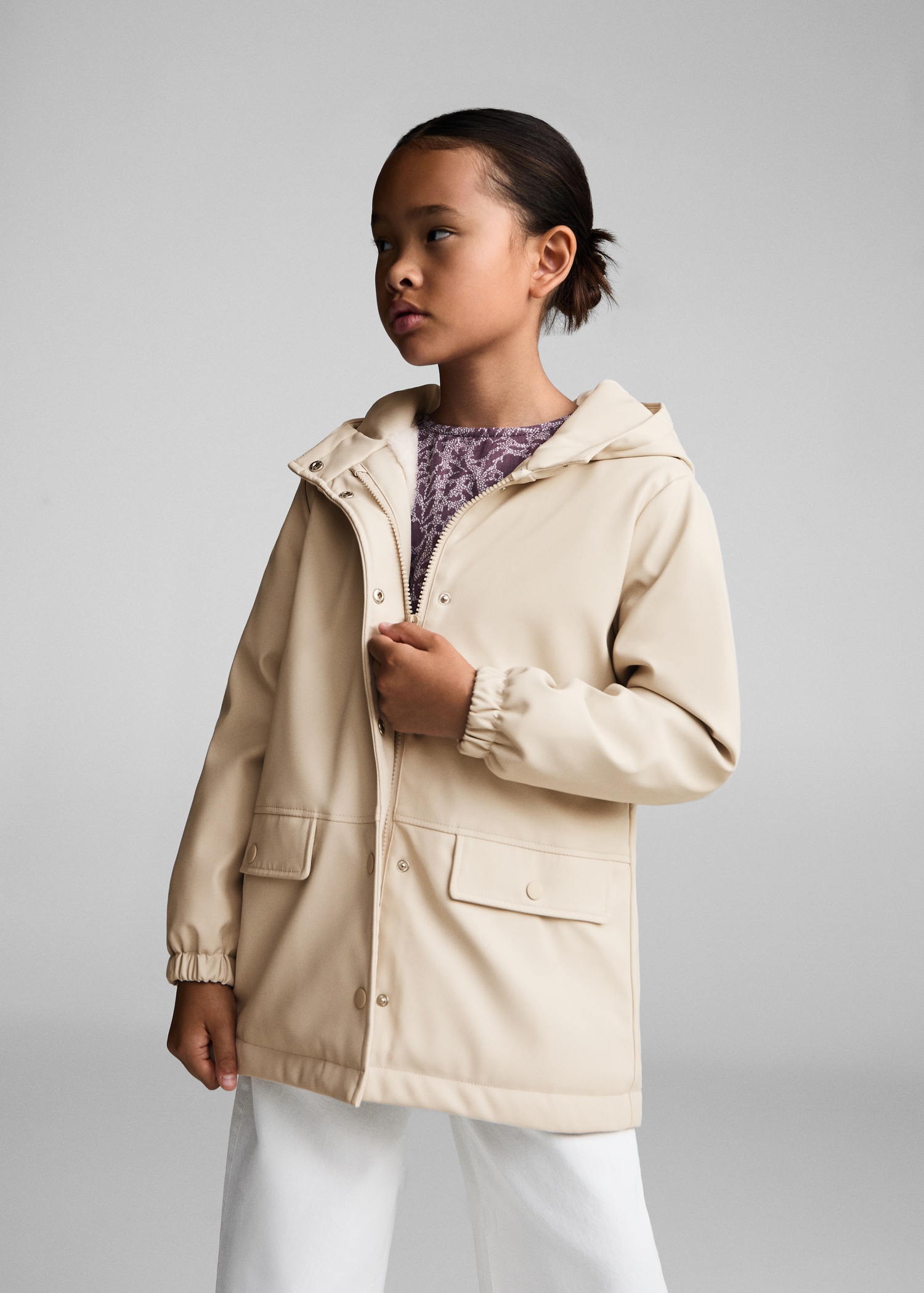 Abrigo impermeable capucha Niña MANGO OUTLET Andorra