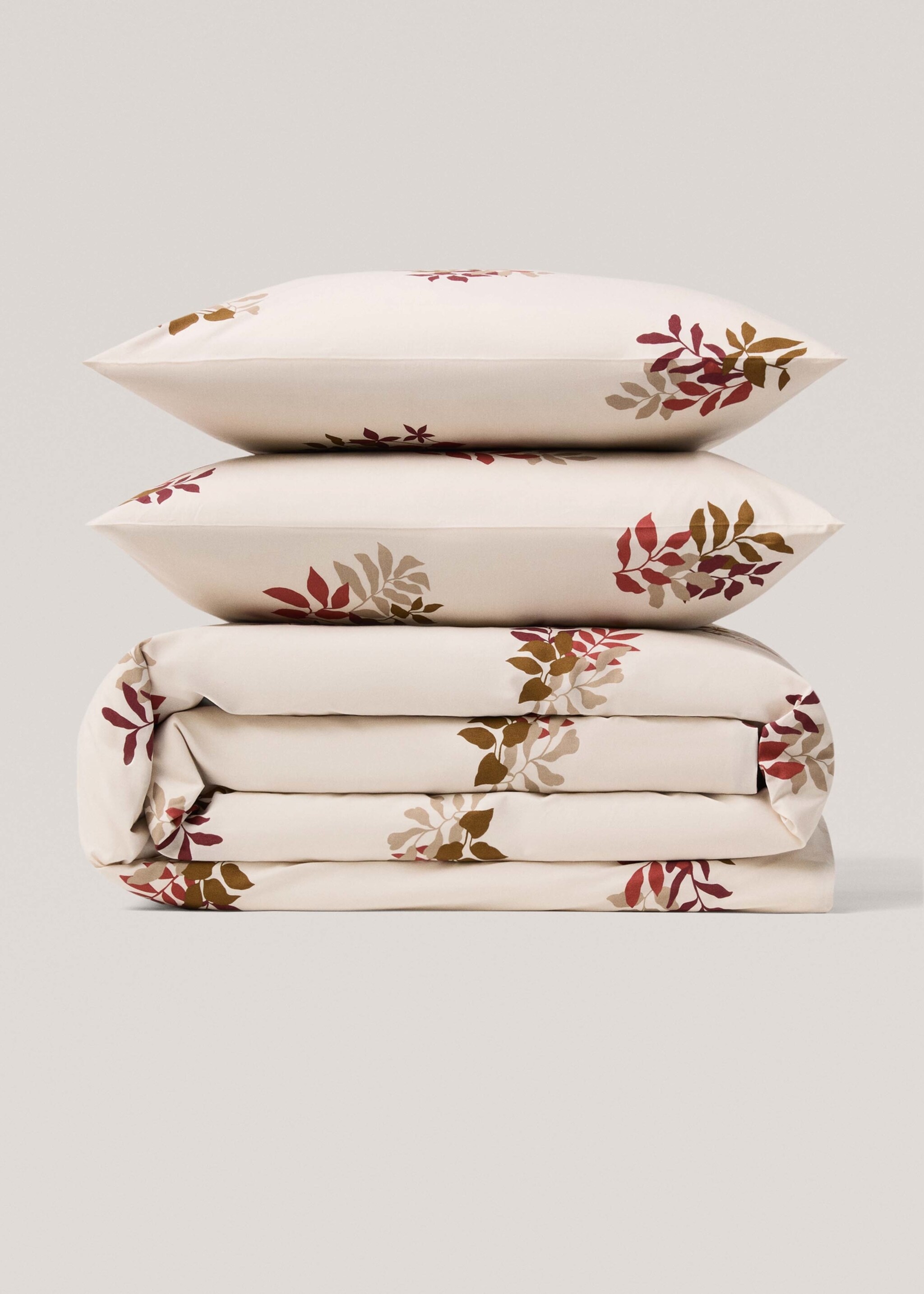 Housse de couette 100 % coton motif floral lit 90 cm - Article sans modèle, Marron moyen. Ref: 77005641-00.