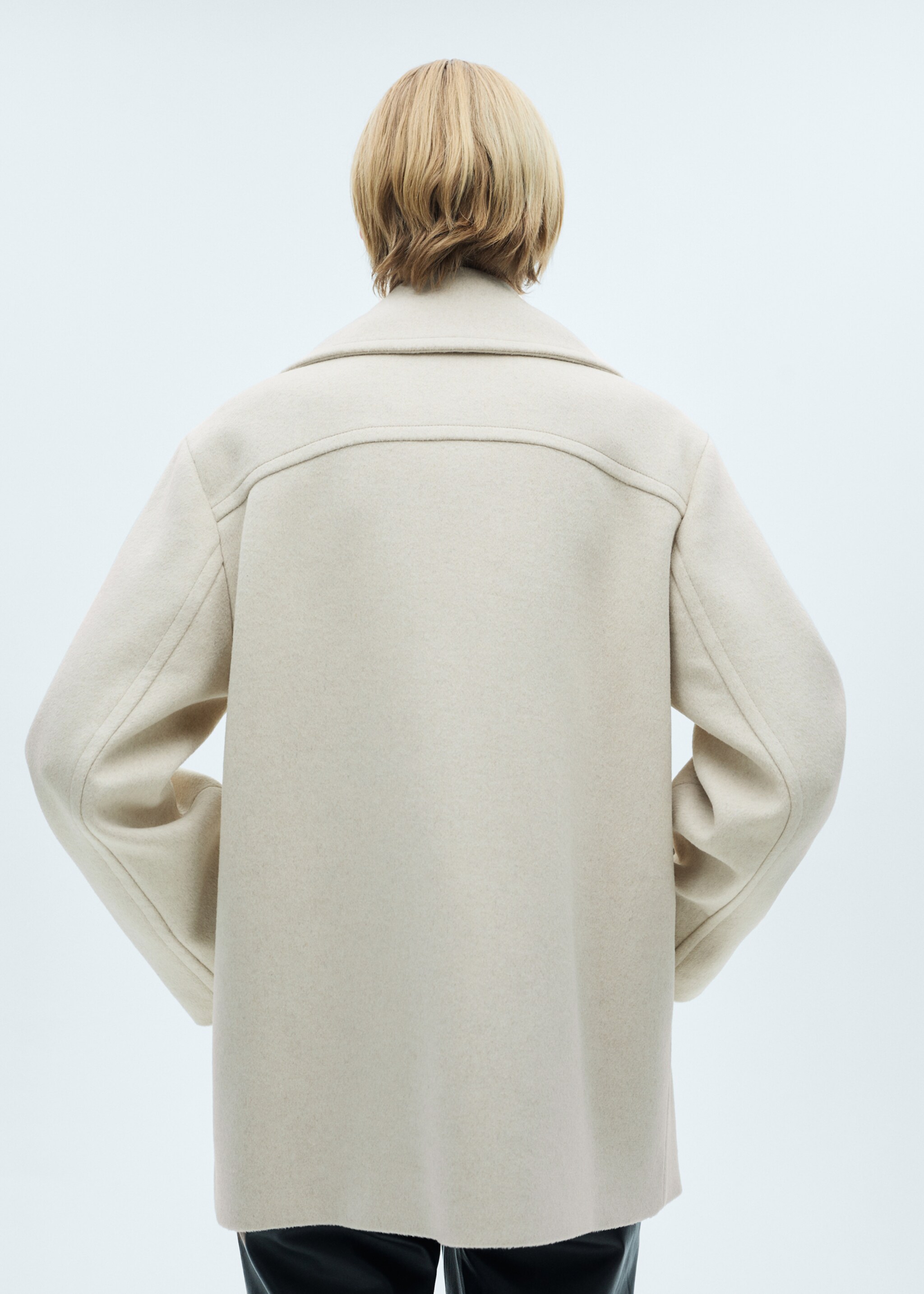 Abric llana creuat botons - Revers de l'article, Gris clar/pastel. Ref: 77005643-00.