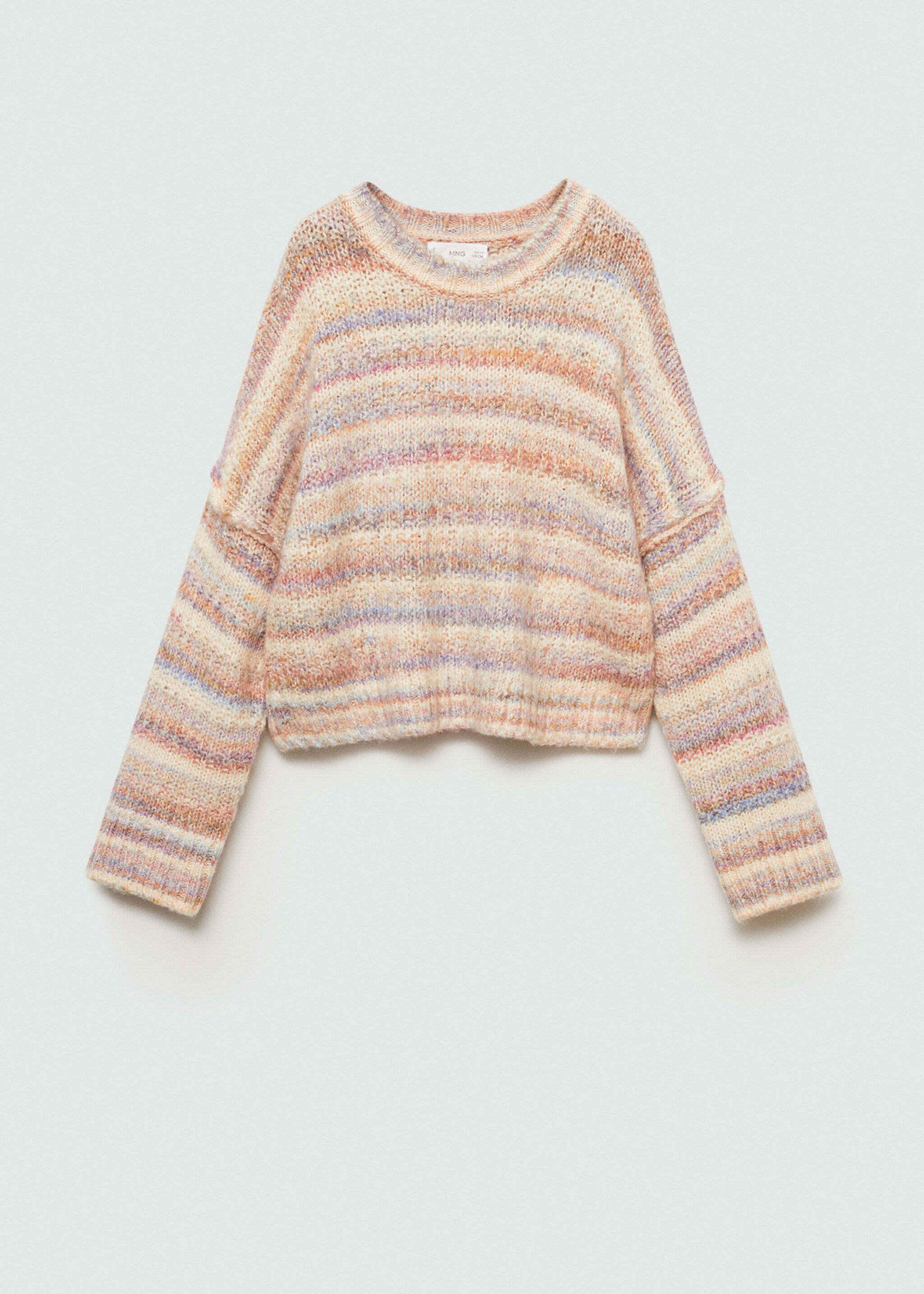 Knit striped sweater - Article without model, Lilac. Ref: 77005649-00.