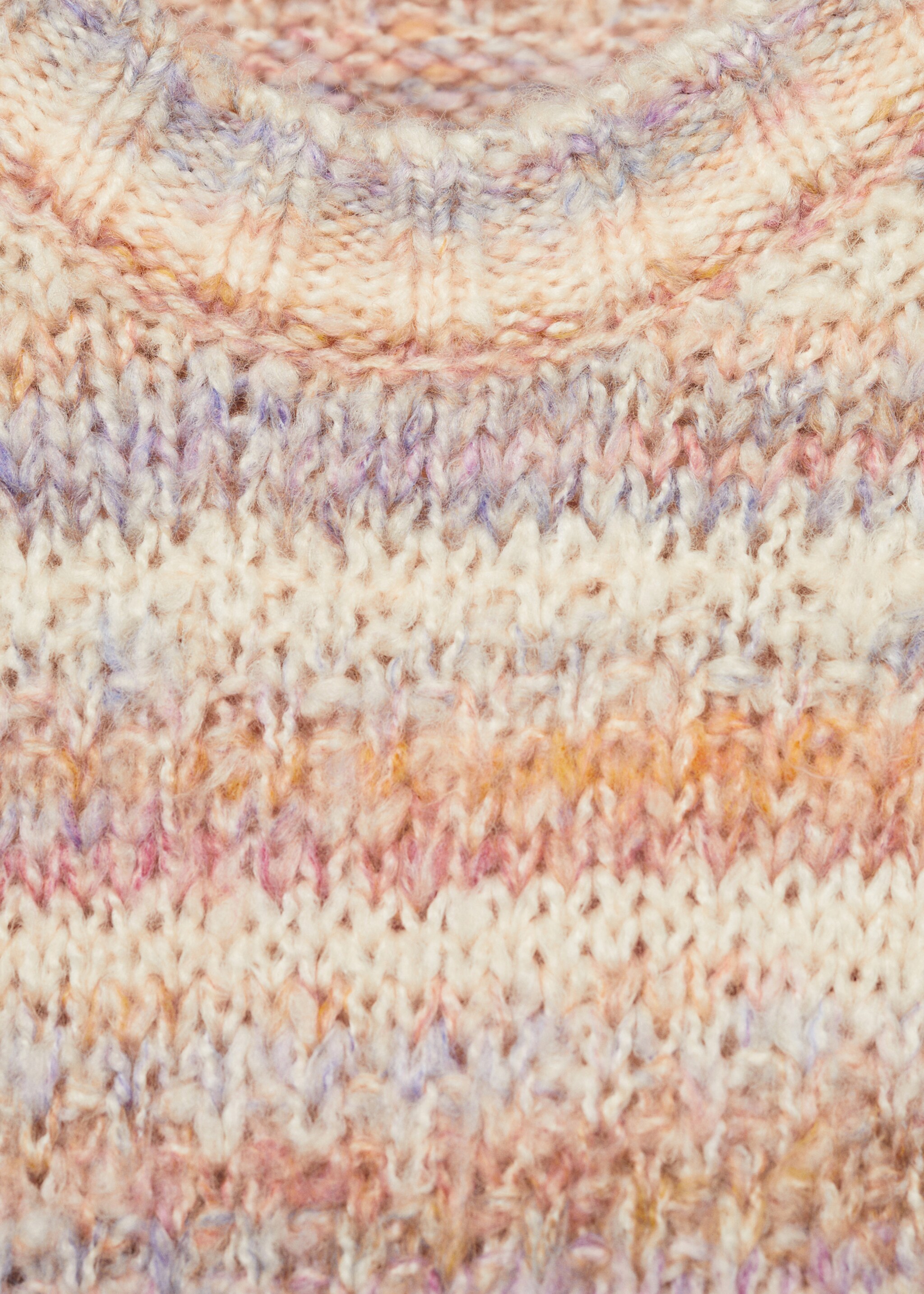 Knit striped sweater - Details of the article 8, Lilac. Ref: 77005649-00.
