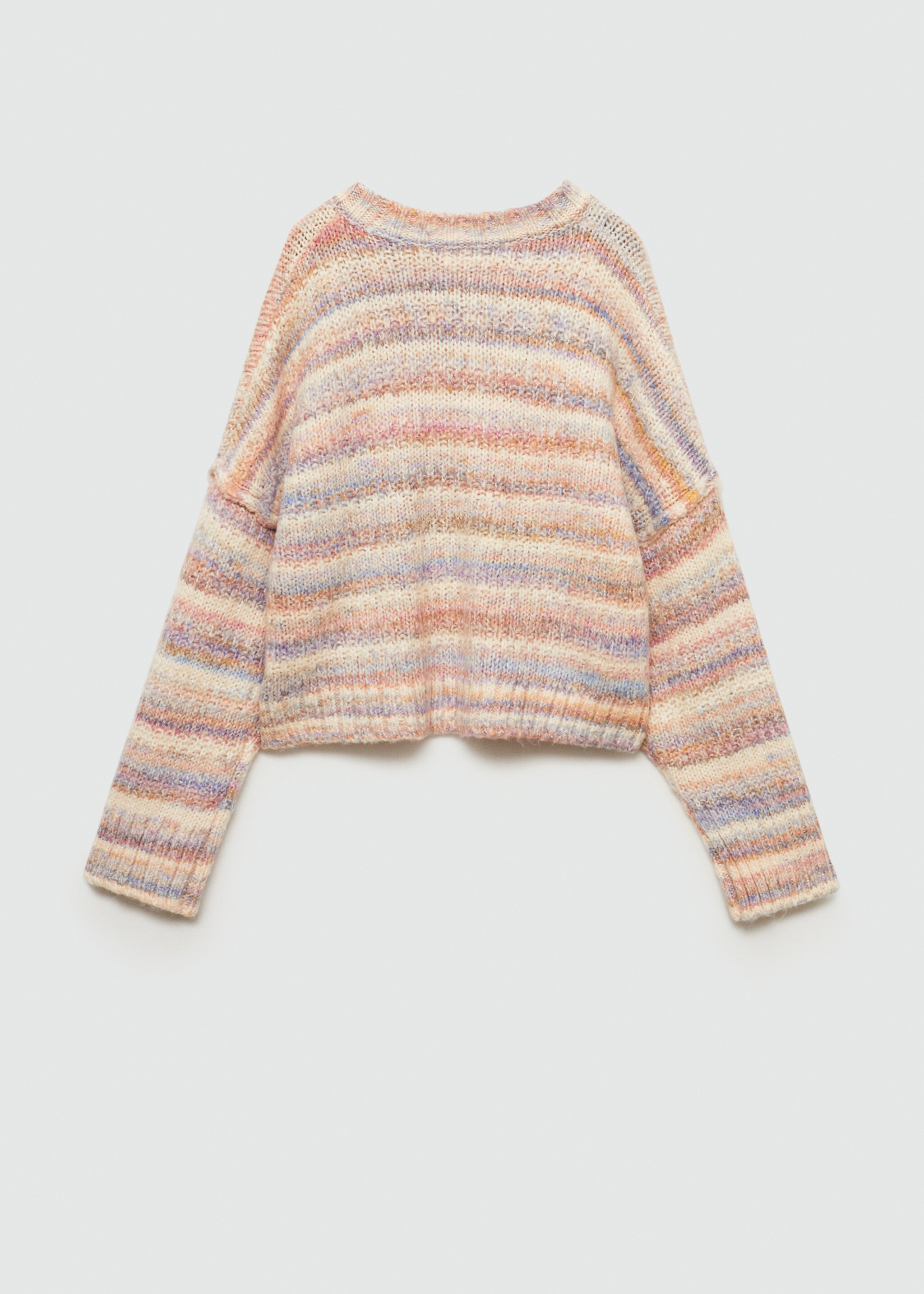 Knit striped sweater - Reverse of the article, Lilac. Ref: 77005649-00.